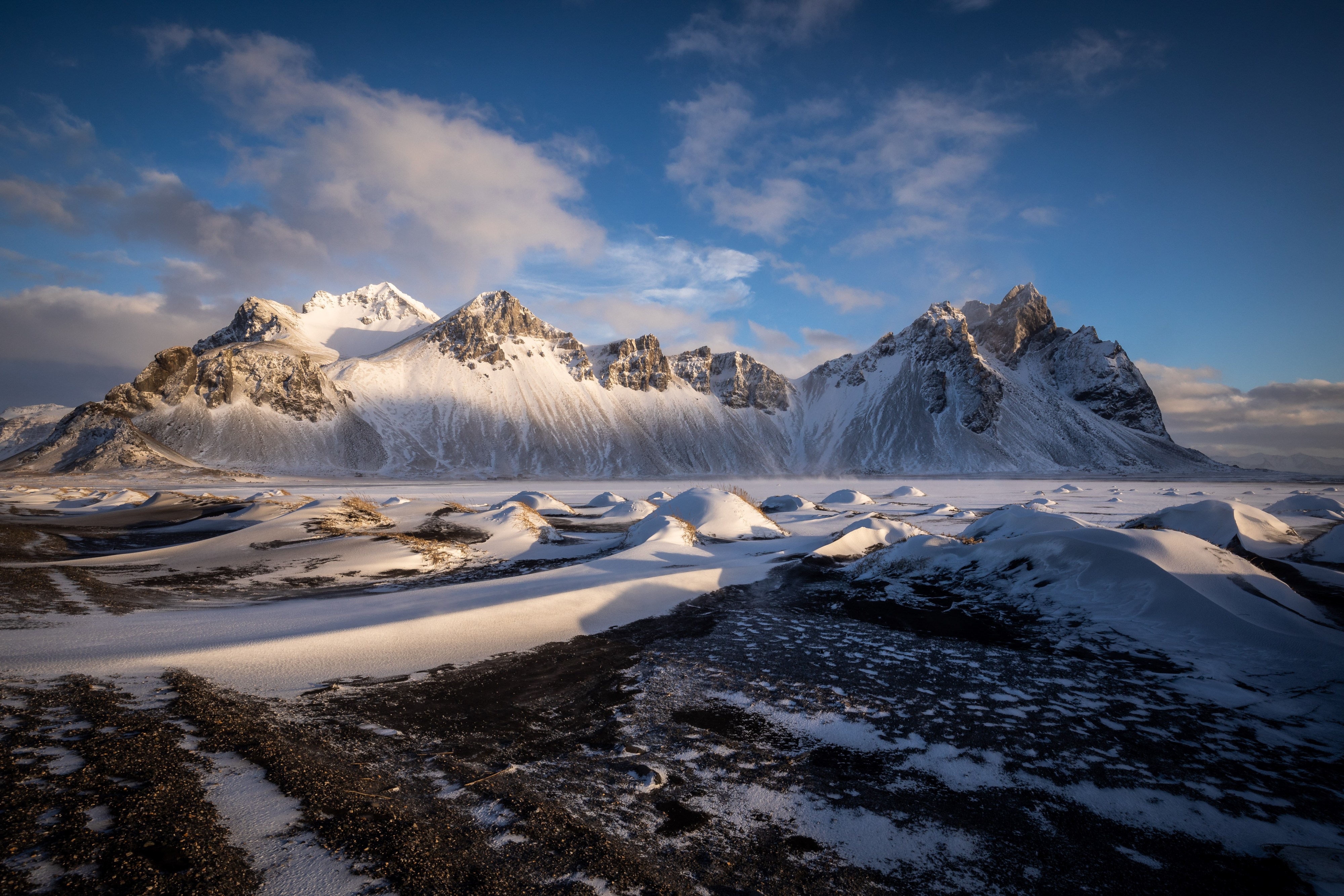 1507862 завантажити шпалери земля, вестрагорн, ісландія, сніг, гора вестрагорн - заставки і картинки безкоштовно