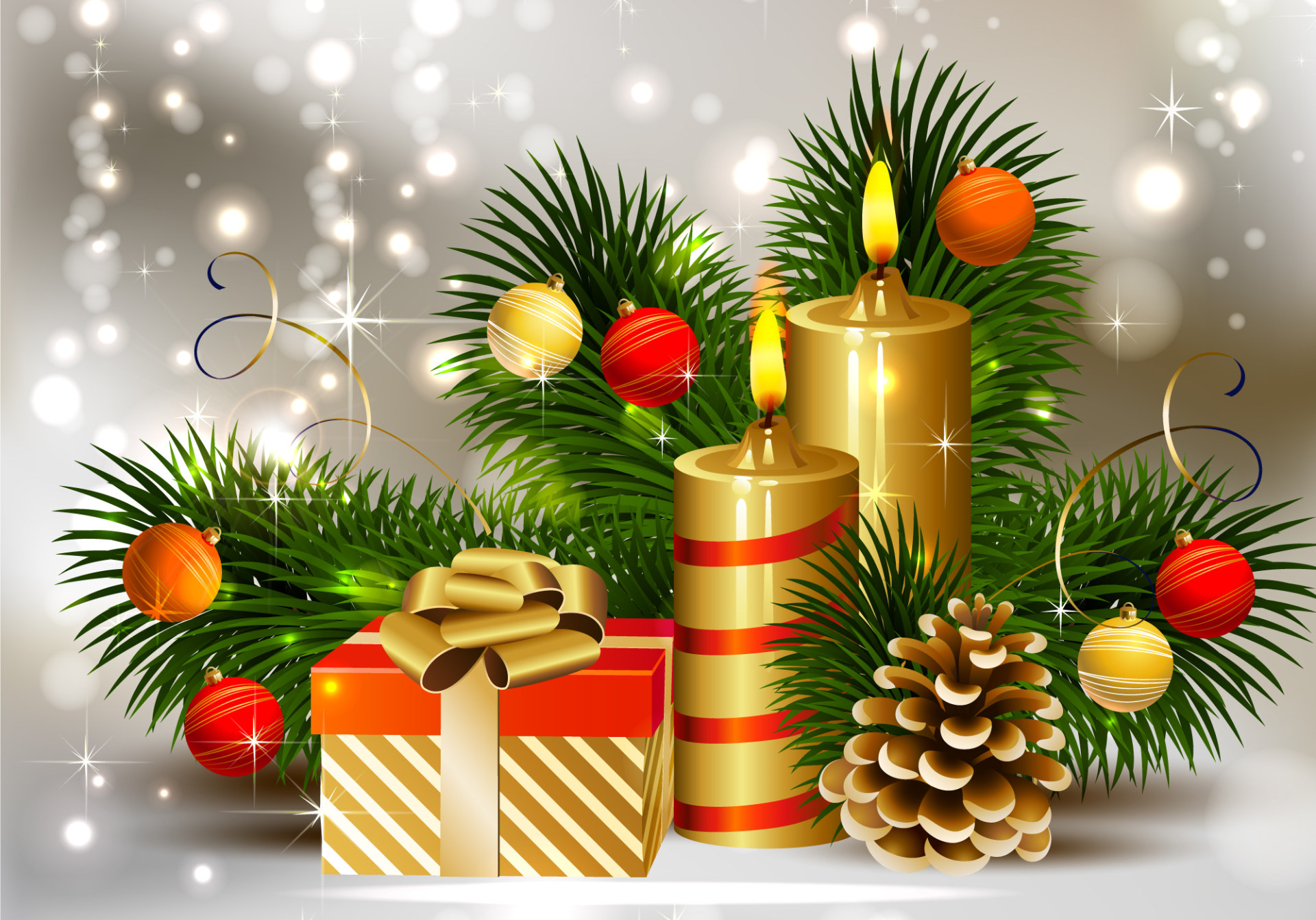 Free download wallpaper Christmas, Holiday, Candle, Christmas Ornaments on your PC desktop