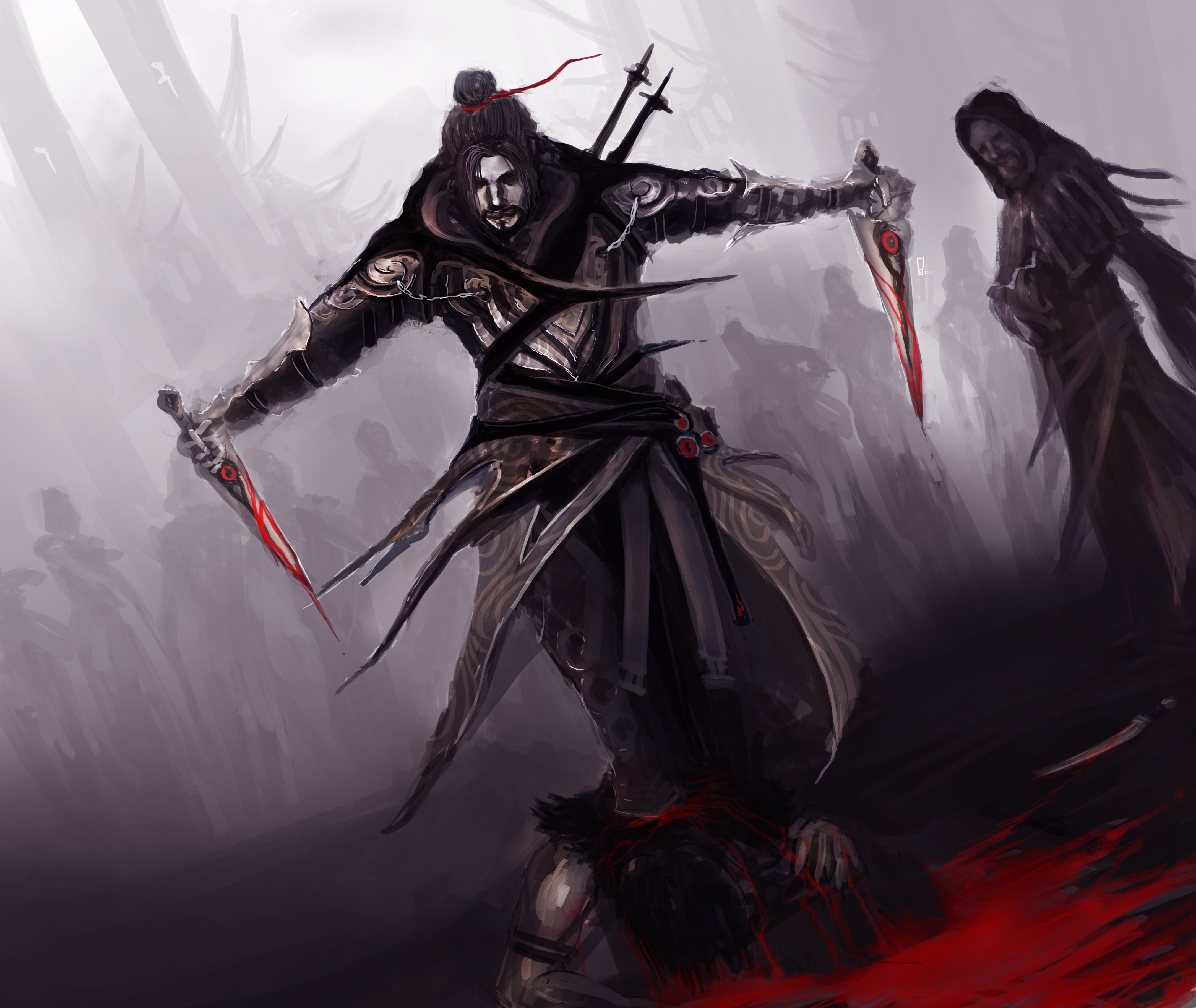 Free download wallpaper Fantasy, Blood, Warrior, Dagger, Assassin on your PC desktop