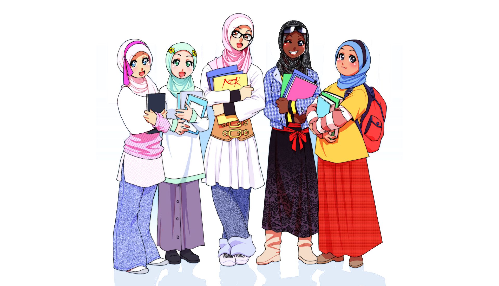 Download mobile wallpaper Anime, Book, Original, Hijab for free.