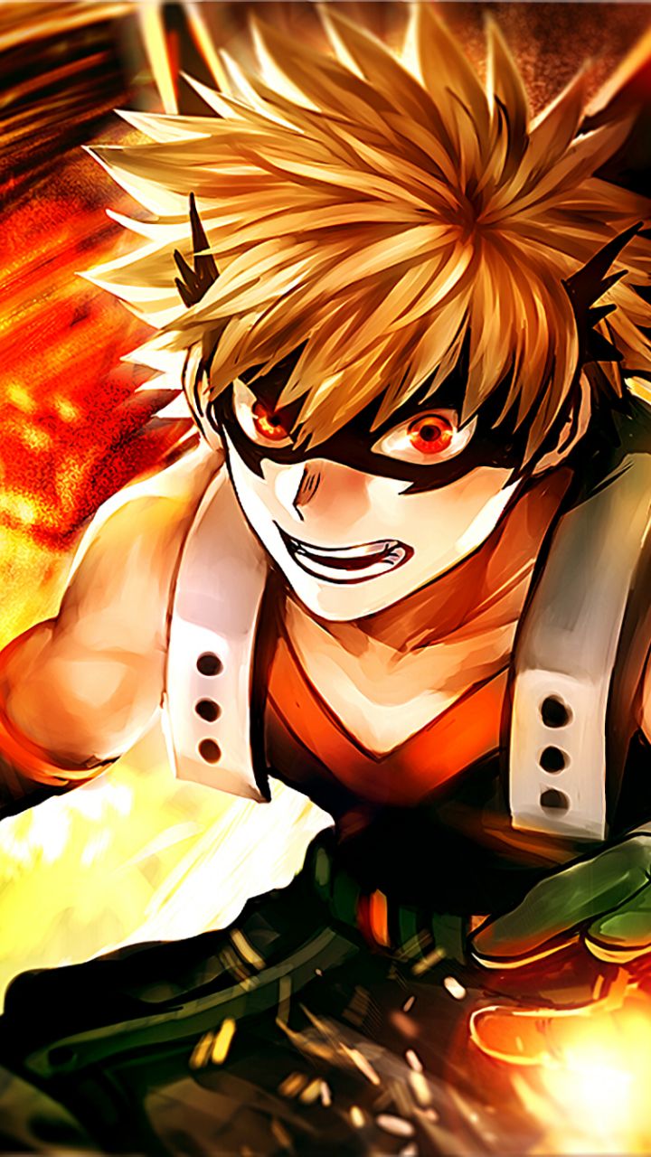 Handy-Wallpaper Animes, Katsuki Bakugou, Boku No Hero Academia kostenlos herunterladen.