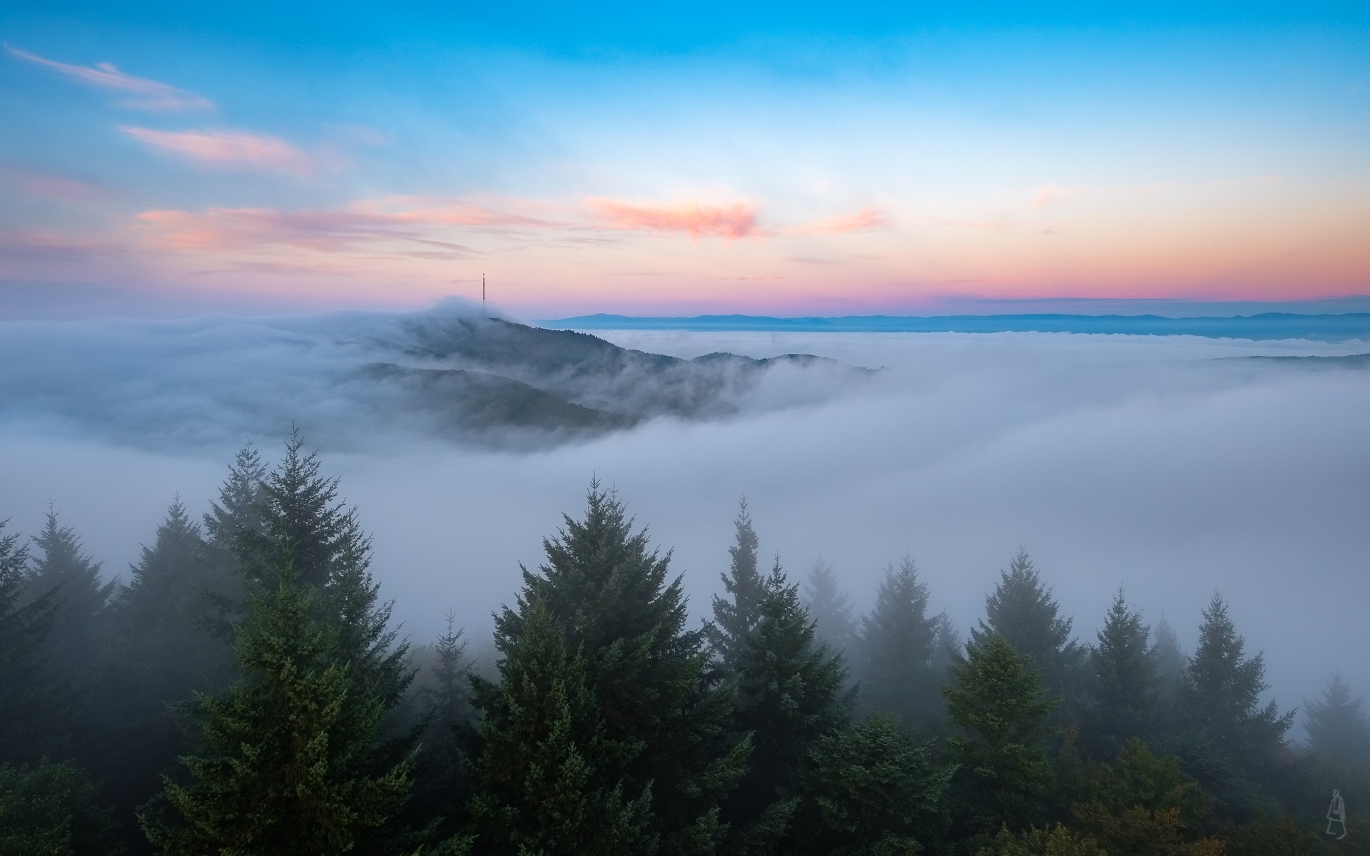 Handy-Wallpaper Natur, Horizont, Nebel, Himmel, Erde/natur kostenlos herunterladen.