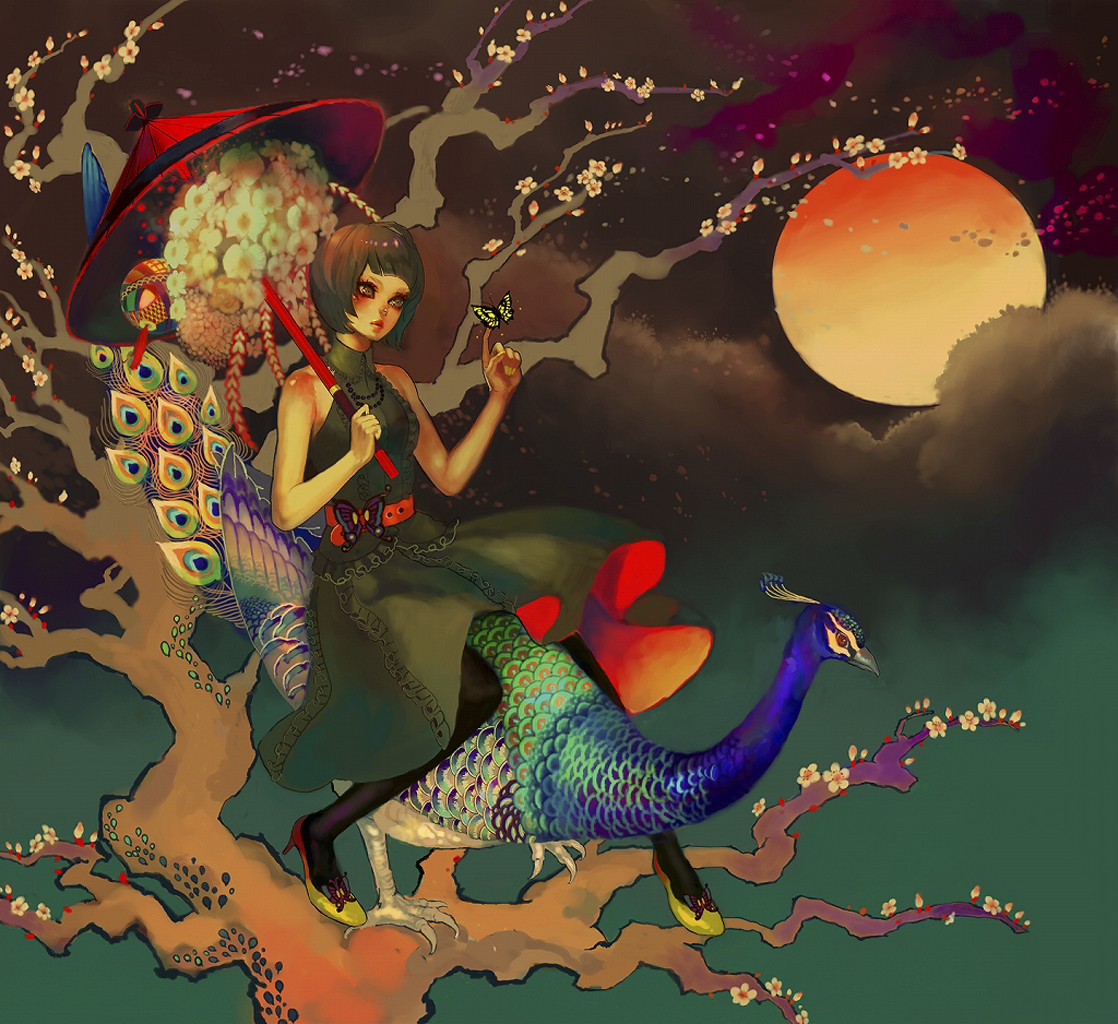 peacock, colorful, fantasy, women