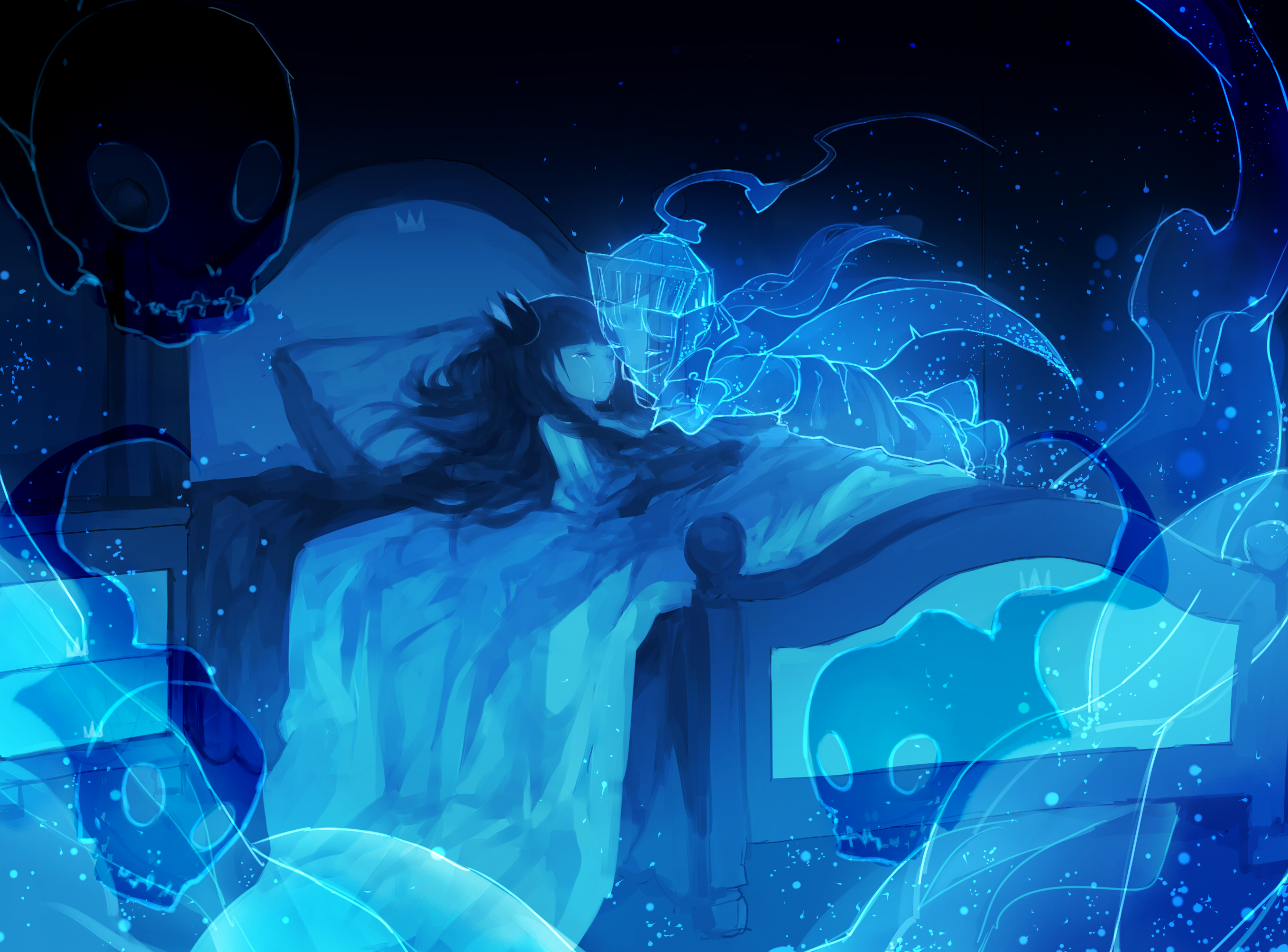 Free download wallpaper Anime, Water, Sleeping, Knight, Original on your PC desktop