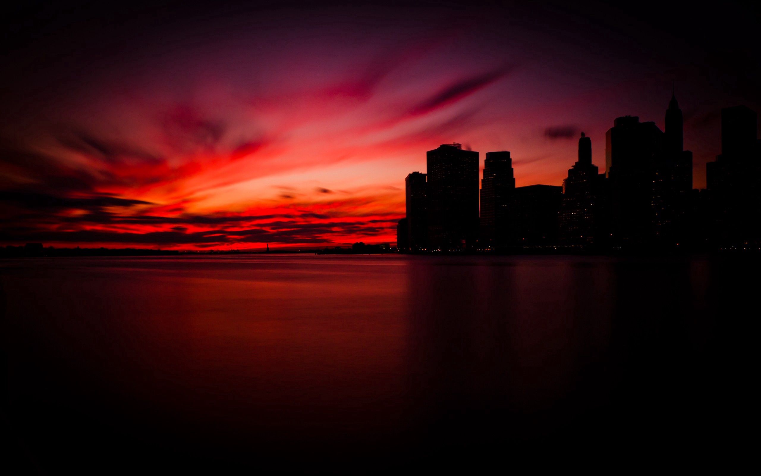 new york, cities, shadow, evening, manhattan 1080p
