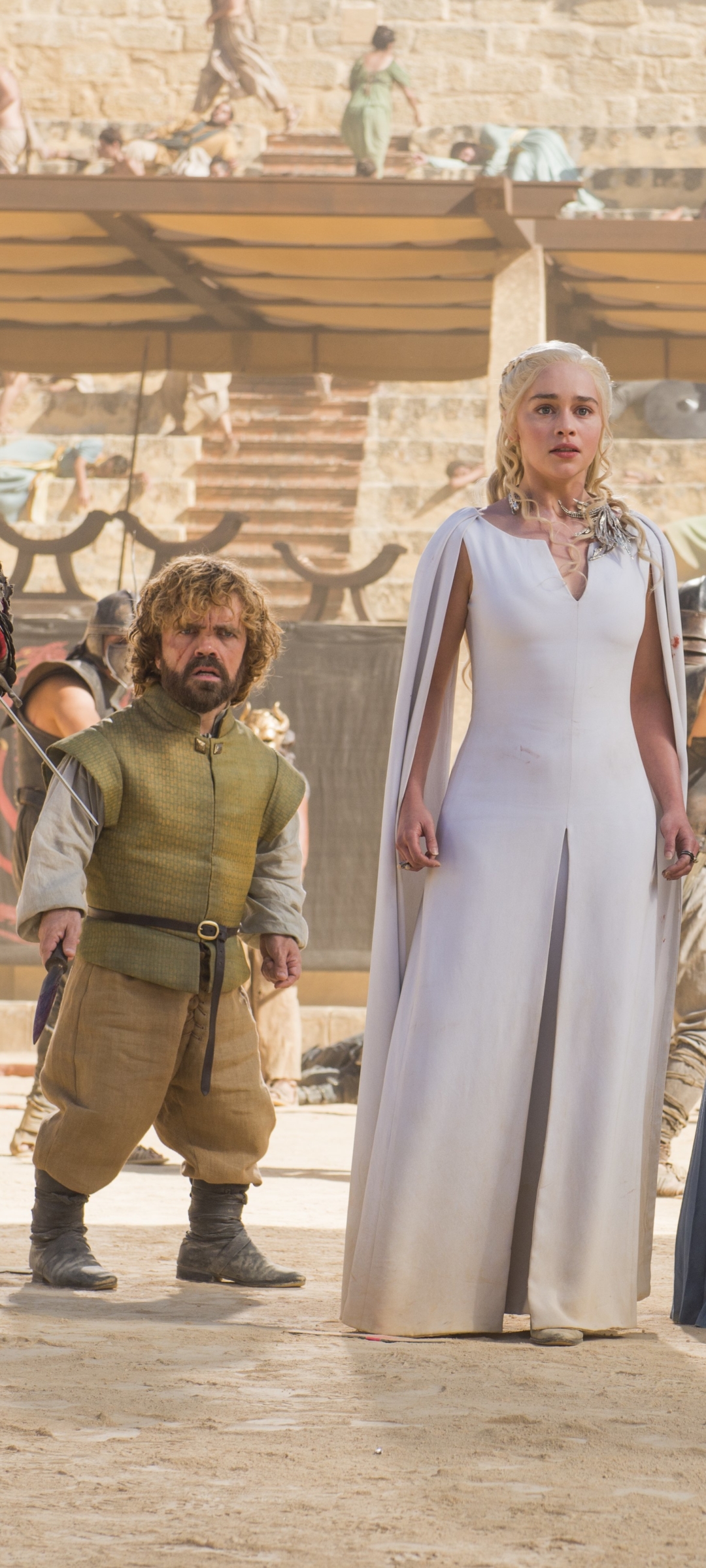 Baixar papel de parede para celular de Programa De Tv, A Guerra Dos Tronos, Peter Dinklage, Tyrion Lannister, Daenerys Targaryen, Emilia Clarke gratuito.