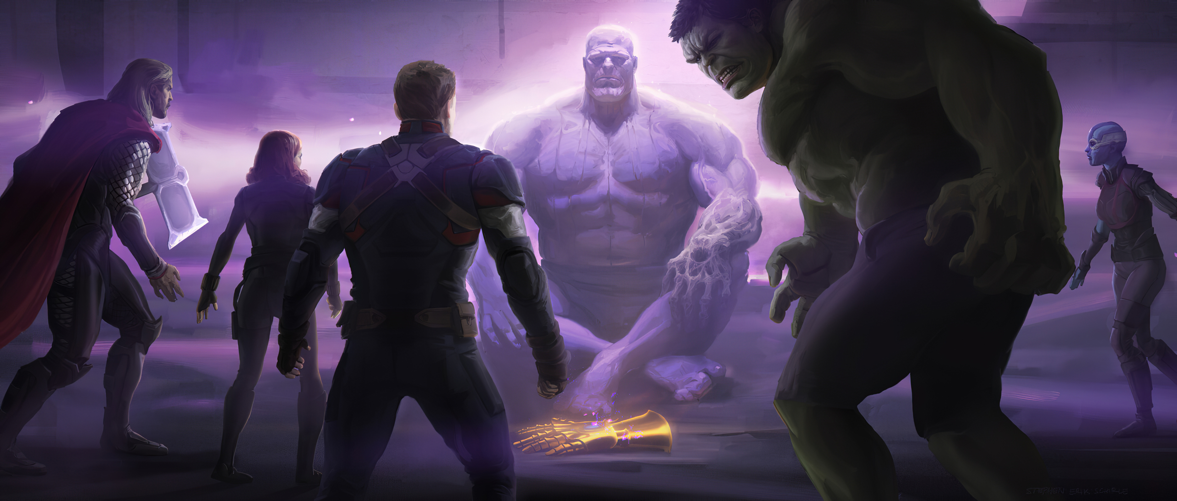 Handy-Wallpaper Hulk, Filme, Kapitän Amerika, Thor, Schwarze Witwe, Die Rächer, Thanos, Nebel (Marvel Comics), Unendlicher Handschuh, Avengers: Endgame kostenlos herunterladen.