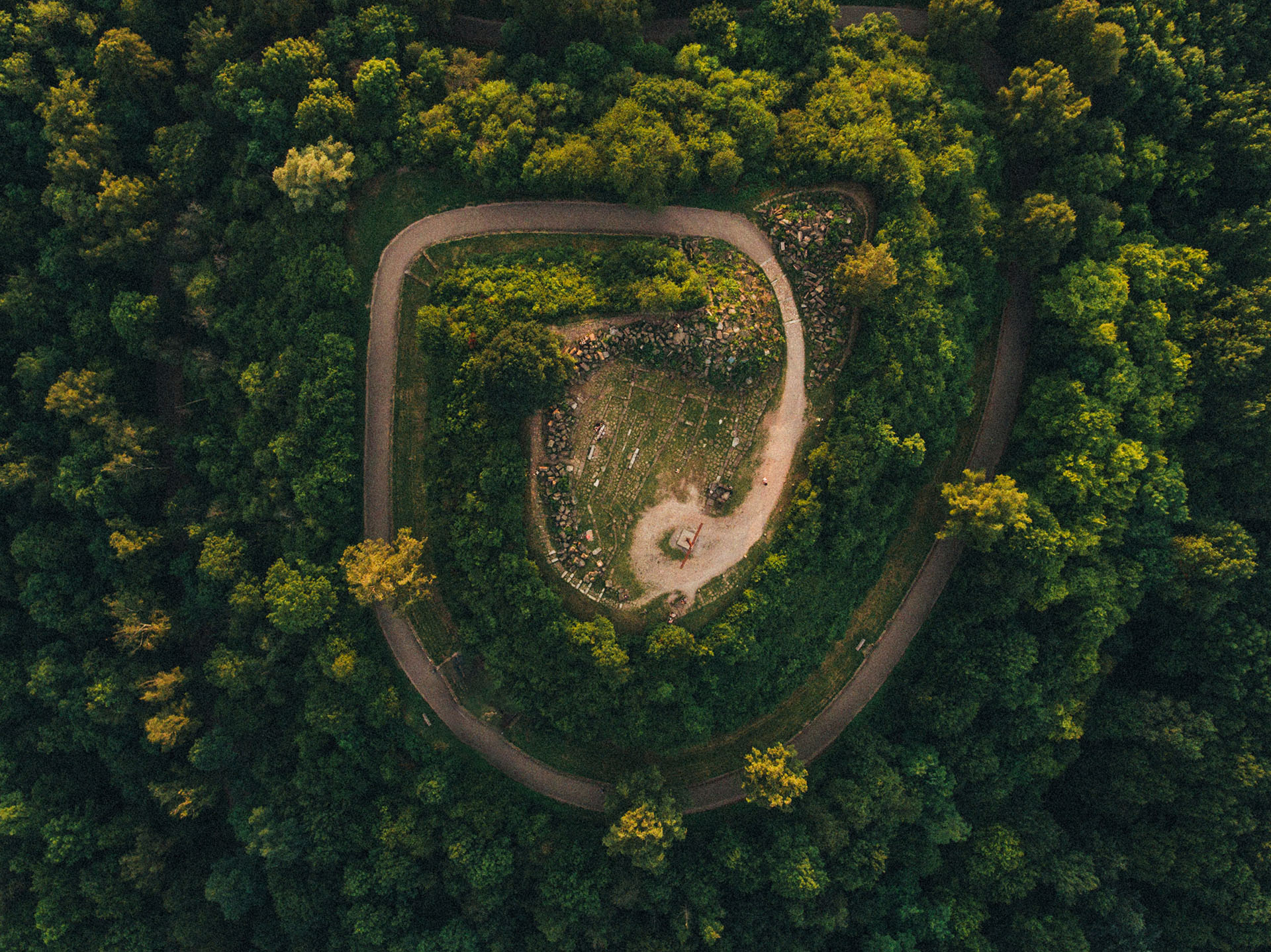 Download mobile wallpaper Road, Forest, Aerial, Man Made for free.