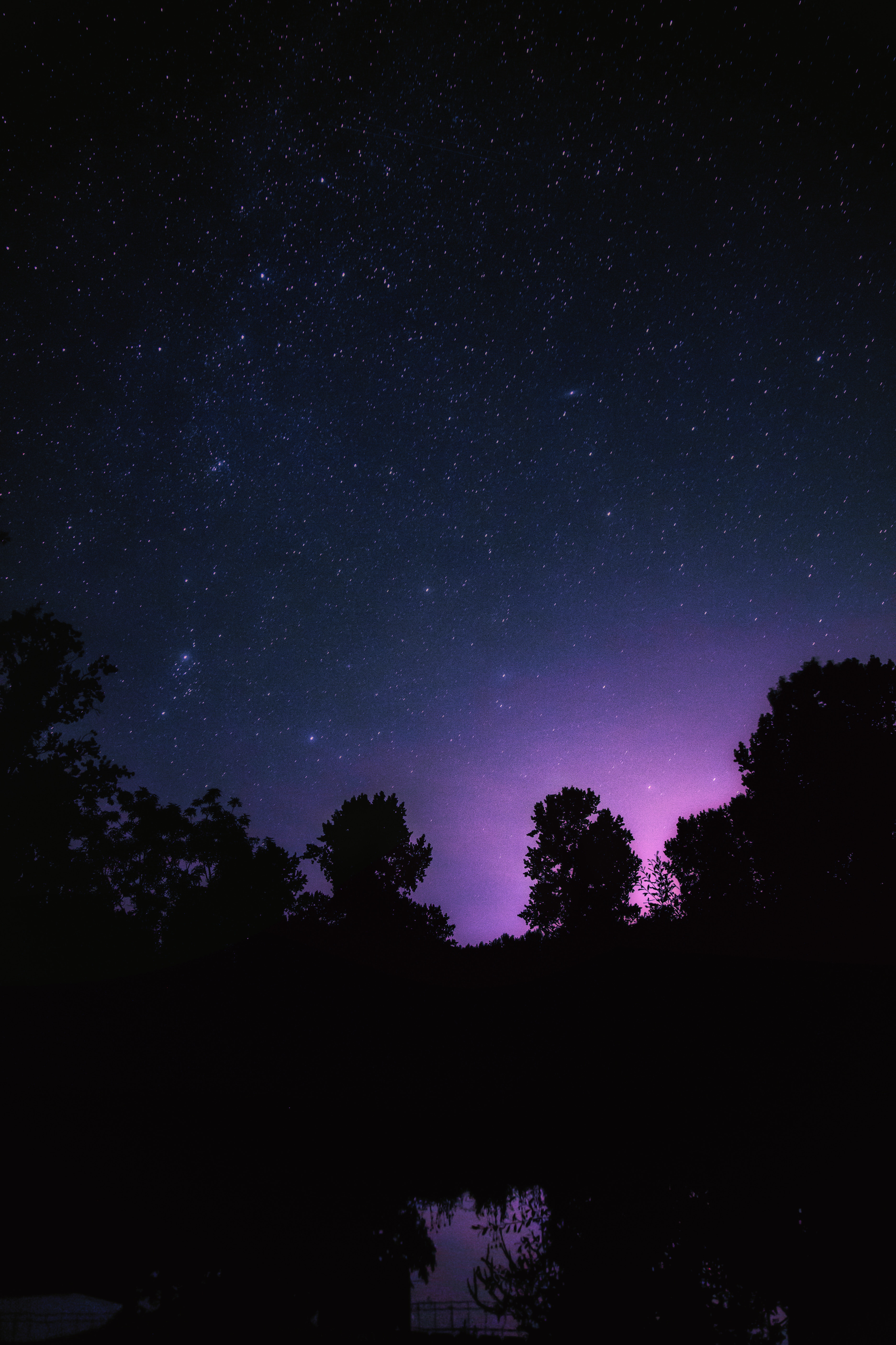 Free download wallpaper Trees, Night, Starry Sky, Stars, Landscape, Dark on your PC desktop