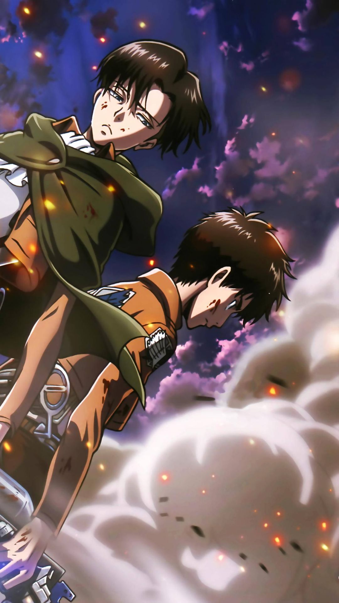 Handy-Wallpaper Animes, Eren Jäger, Attack On Titan, Levi Ackermann kostenlos herunterladen.