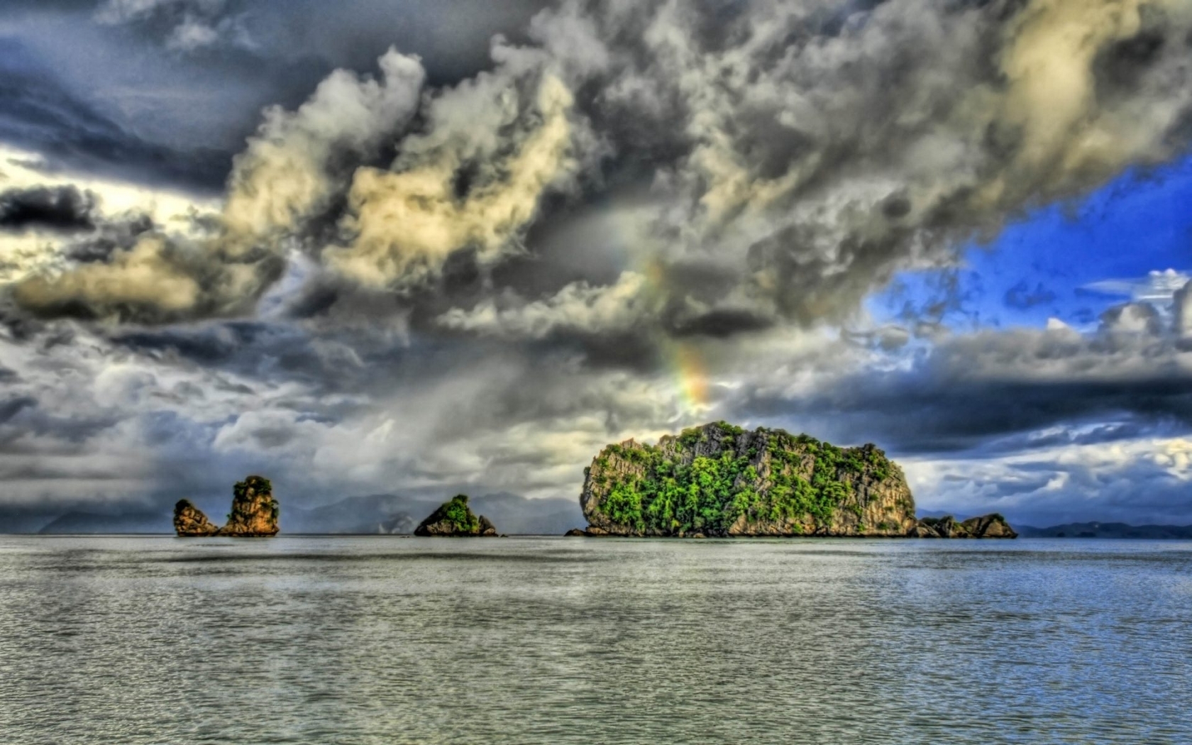 Laden Sie das Sea, Landschaft, Regenbogen-Bild kostenlos auf Ihren PC-Desktop herunter