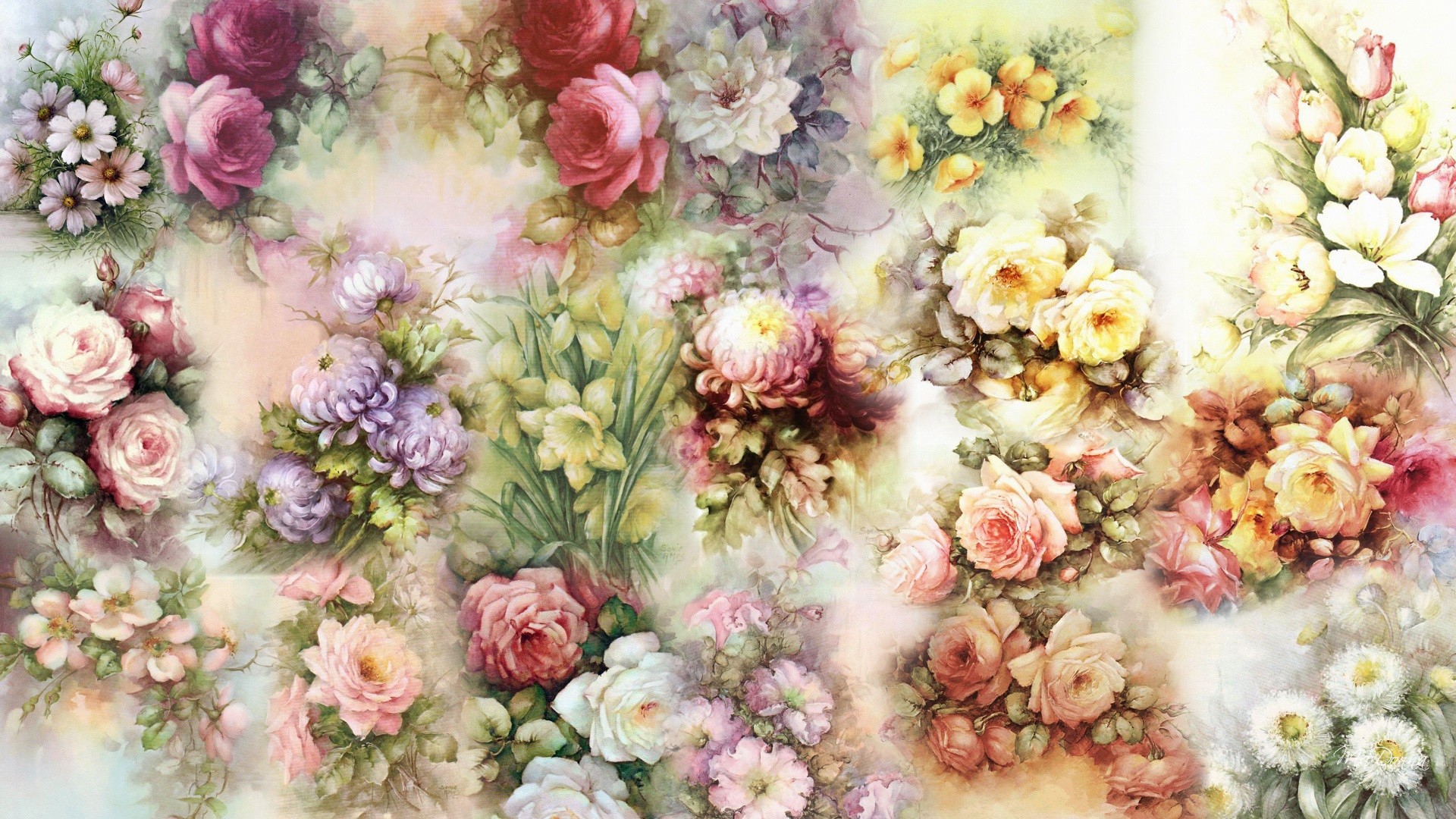 Baixar papel de parede para celular de Flor, Colagem, Cores, Colorido, Floral, Artistico gratuito.