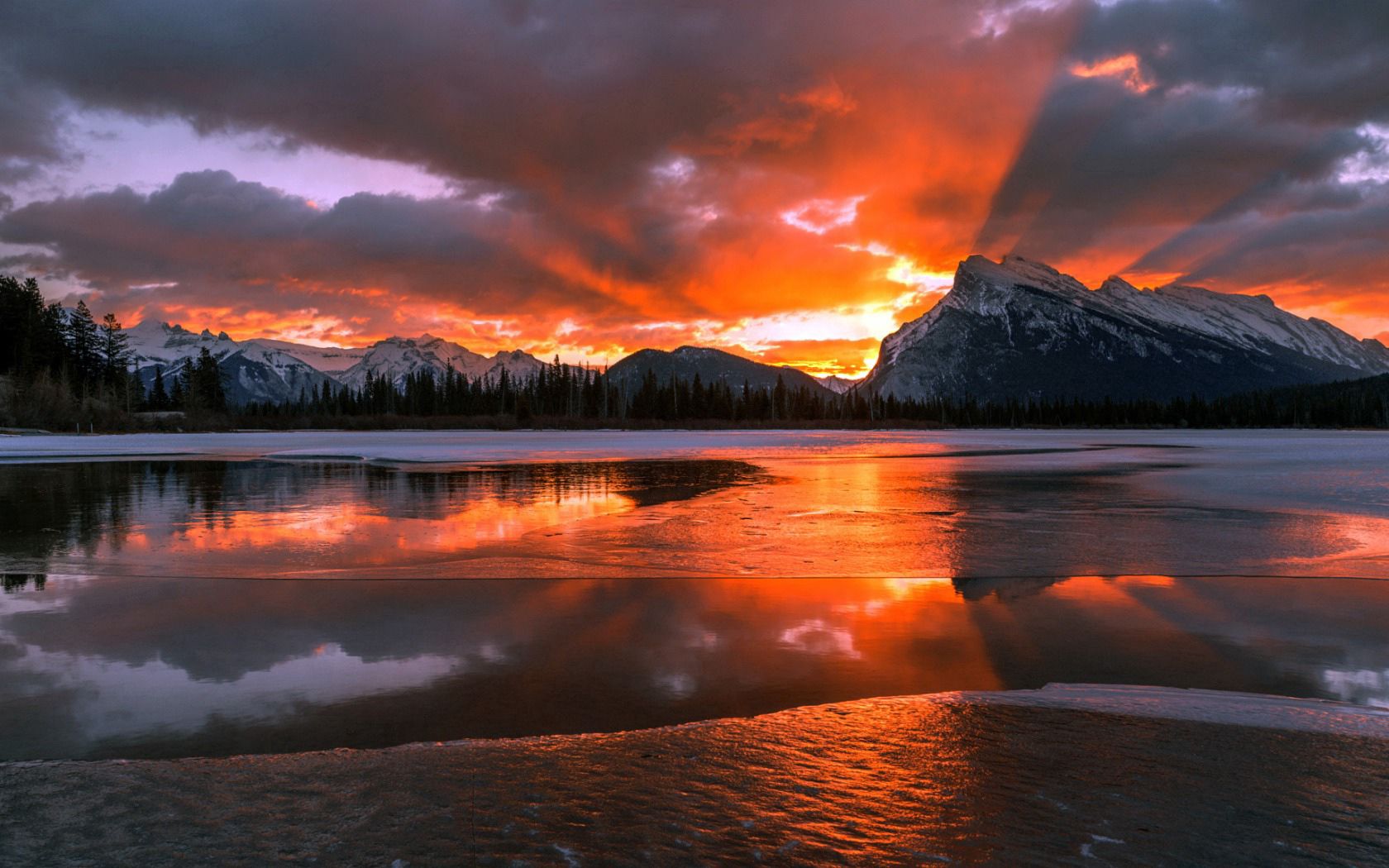 152056 скачать картинку рассвет, природа, канада, альберта, национальный парк банф - обои и заставки бесплатно