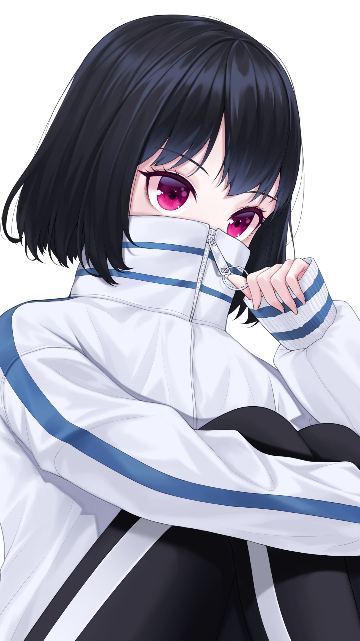 Download mobile wallpaper Anime, Original, Black Hair, Purple Eyes for free.