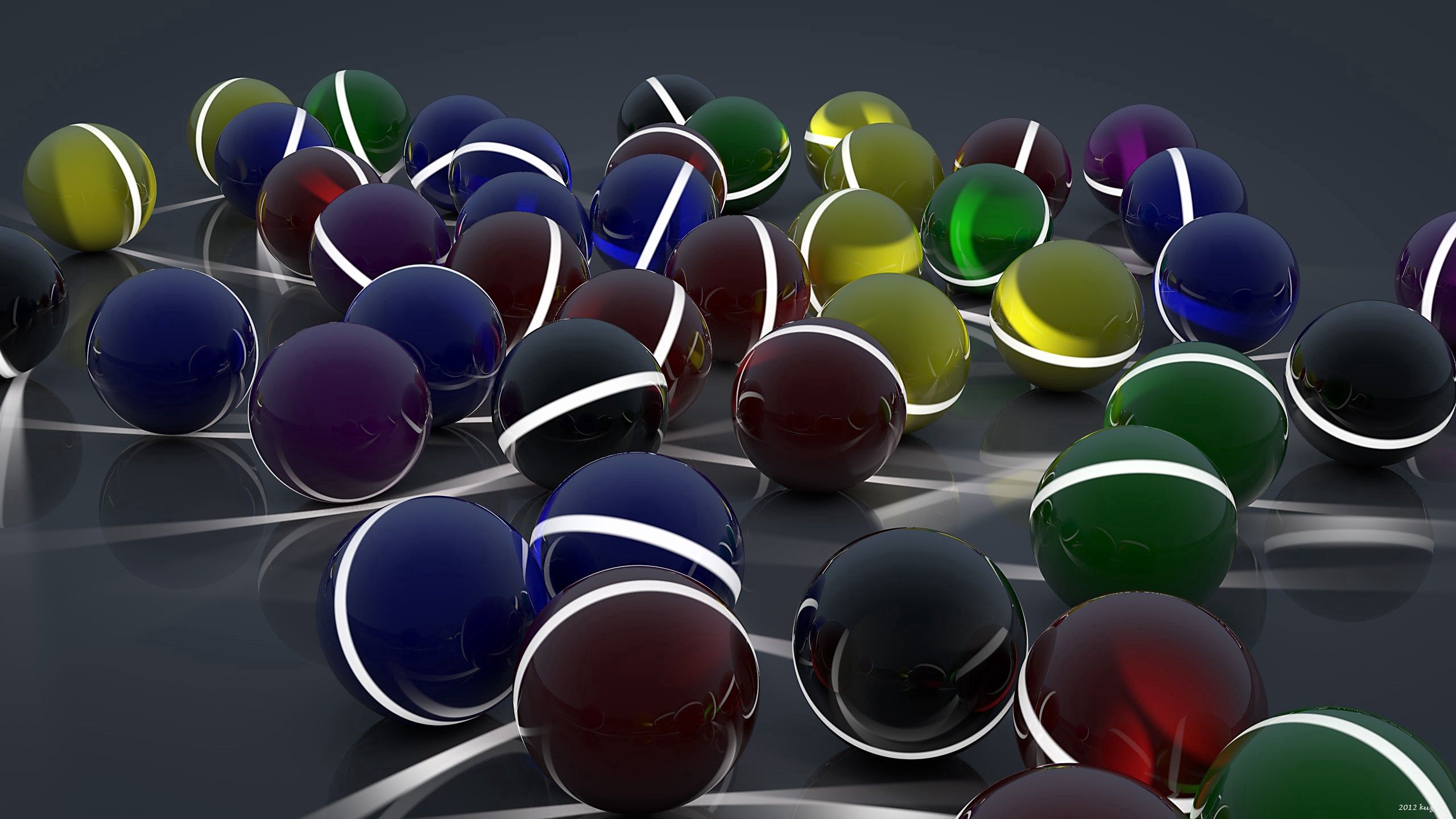 3d, glow, surface, balls, lots of, multitude