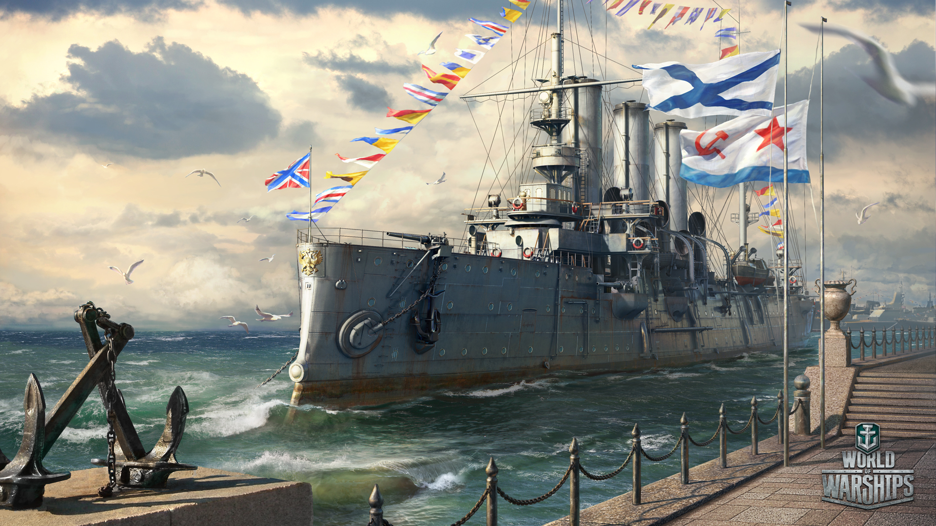 Laden Sie das Russland, Computerspiele, Kriegsschiff, World Of Warships, Kriegsschiffe-Bild kostenlos auf Ihren PC-Desktop herunter