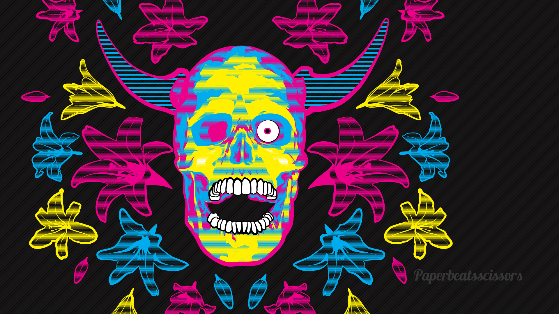 Download mobile wallpaper Artistic, Skull, Psychedelic for free.