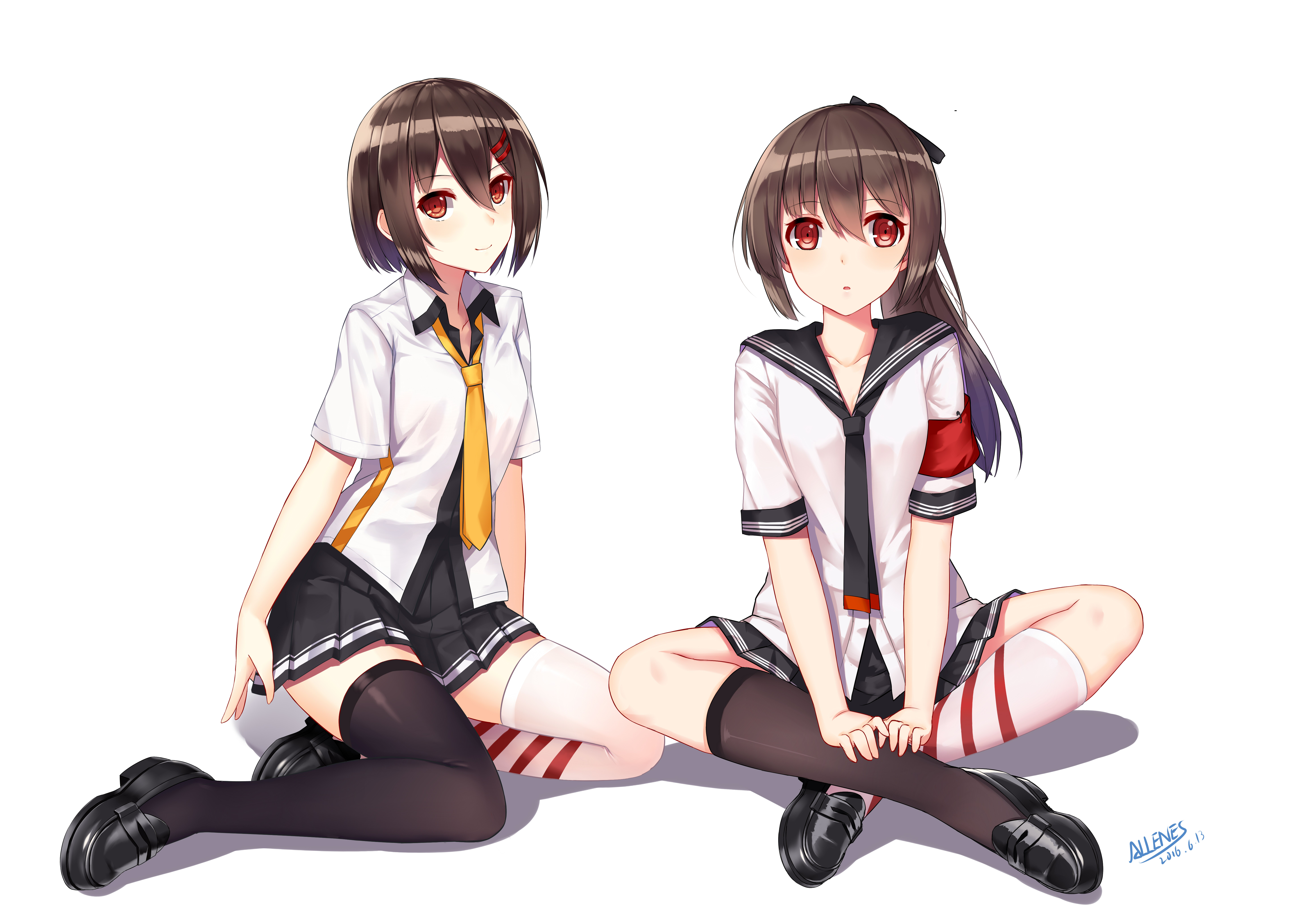 anime, warship girls, ayanami (warship girls), shikinami (warship girls)