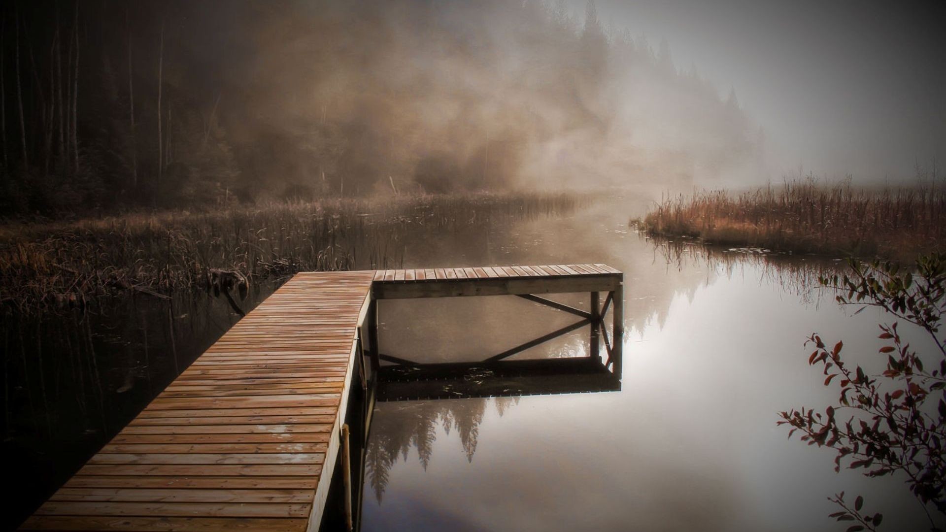 Laden Sie das Wasser, See, Seebrücke, Nebel, Menschengemacht-Bild kostenlos auf Ihren PC-Desktop herunter