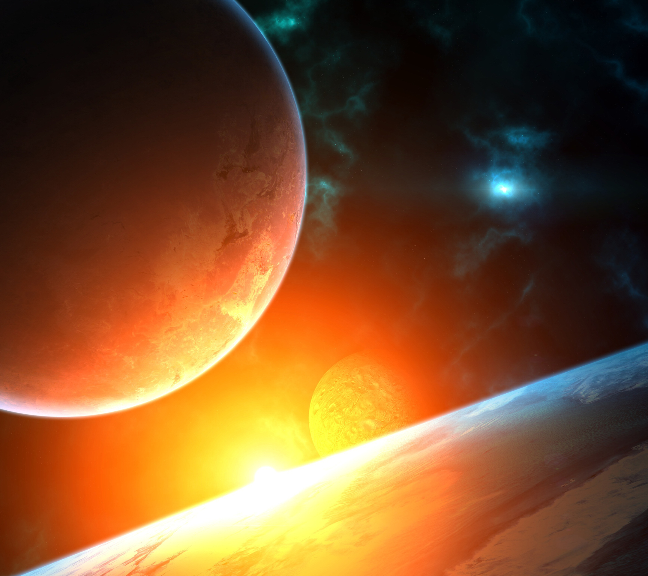 Free download wallpaper Sunrise, Space, Planet, Sci Fi, Planetscape on your PC desktop