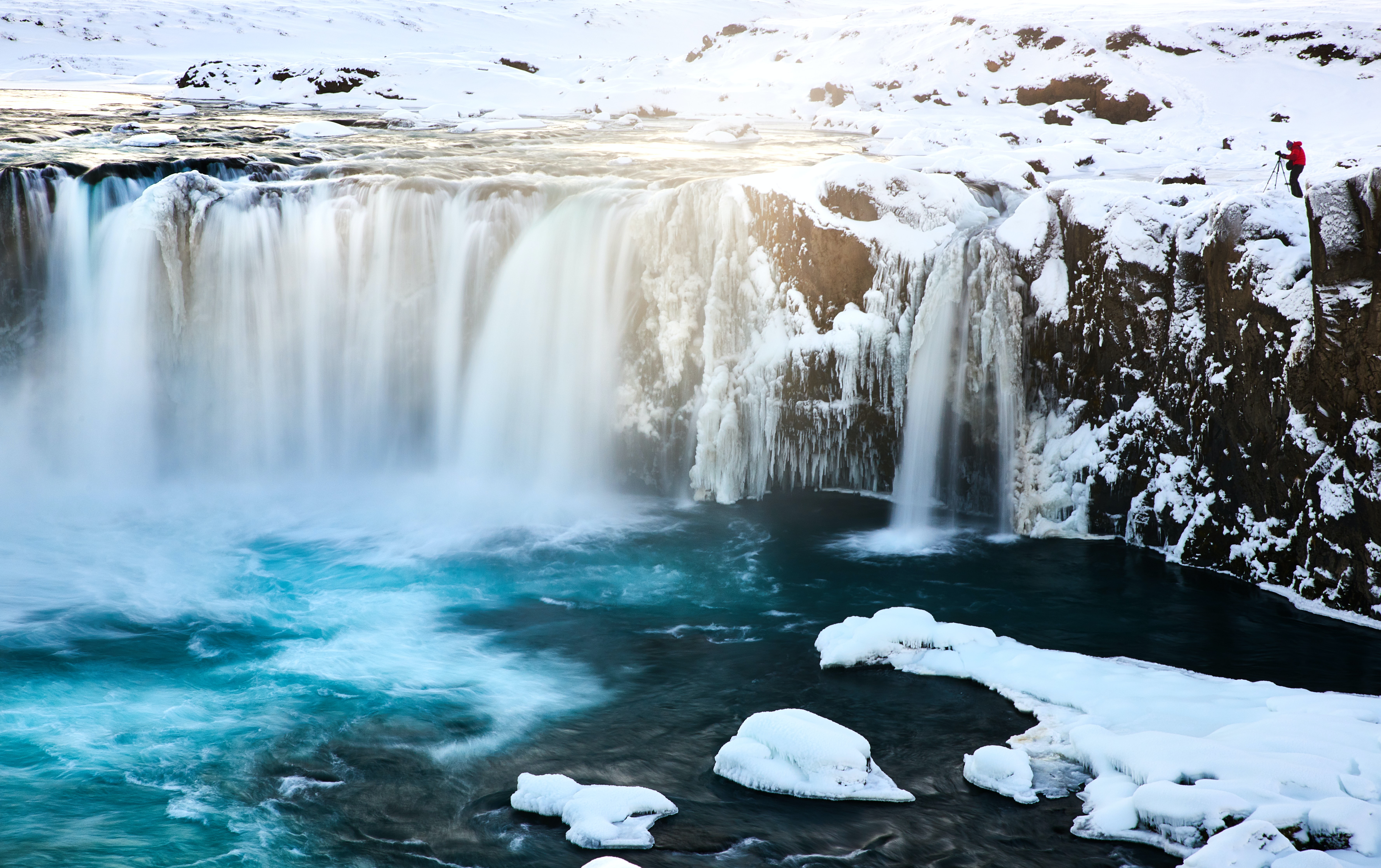 Скачать обои бесплатно Водопады, Водопад, Исландия, Годафосс, Земля/природа картинка на рабочий стол ПК
