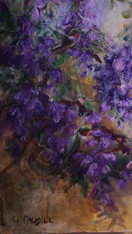 Download mobile wallpaper Flower, Purple, Painting, Artistic for free.