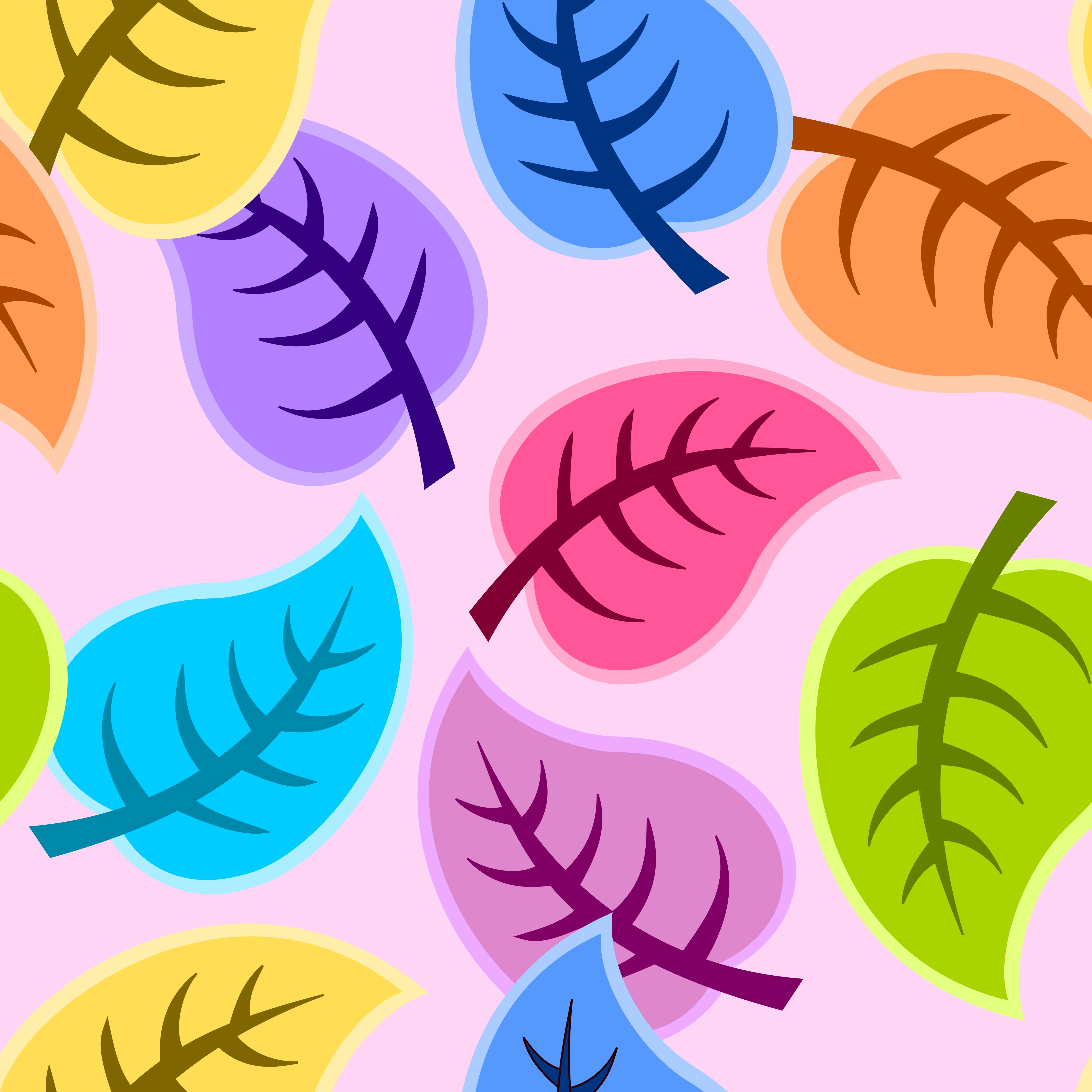 Download mobile wallpaper Leaves, Motley, Multicolored, Art, Vector for free.