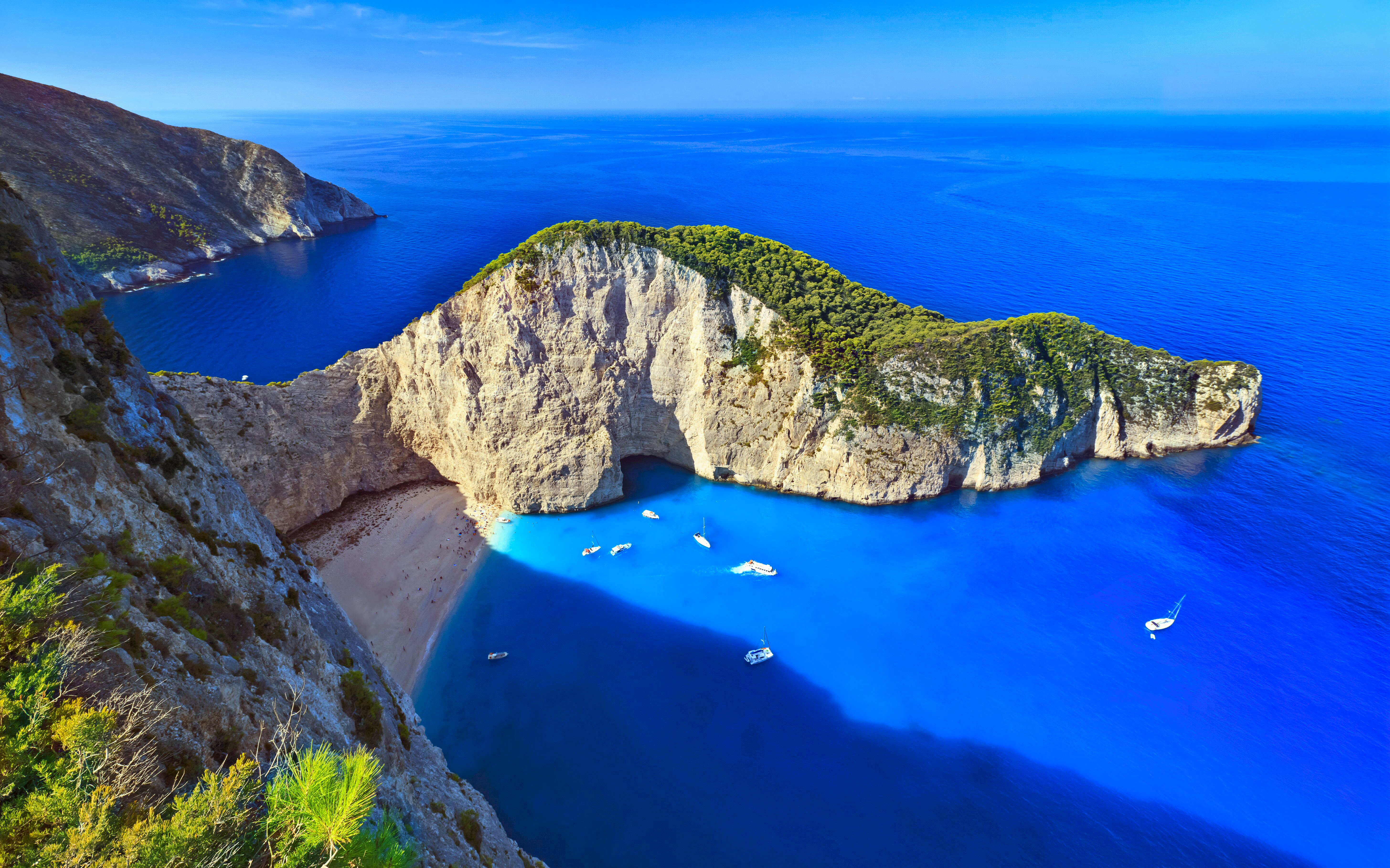 zakynthos, earth, cliff, blue, horizon, scenic, sunny, turquoise