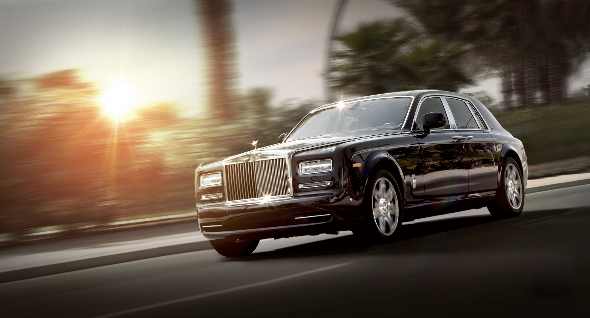 rolls royce, cars, black, traffic, movement, side view, luxury, phantom