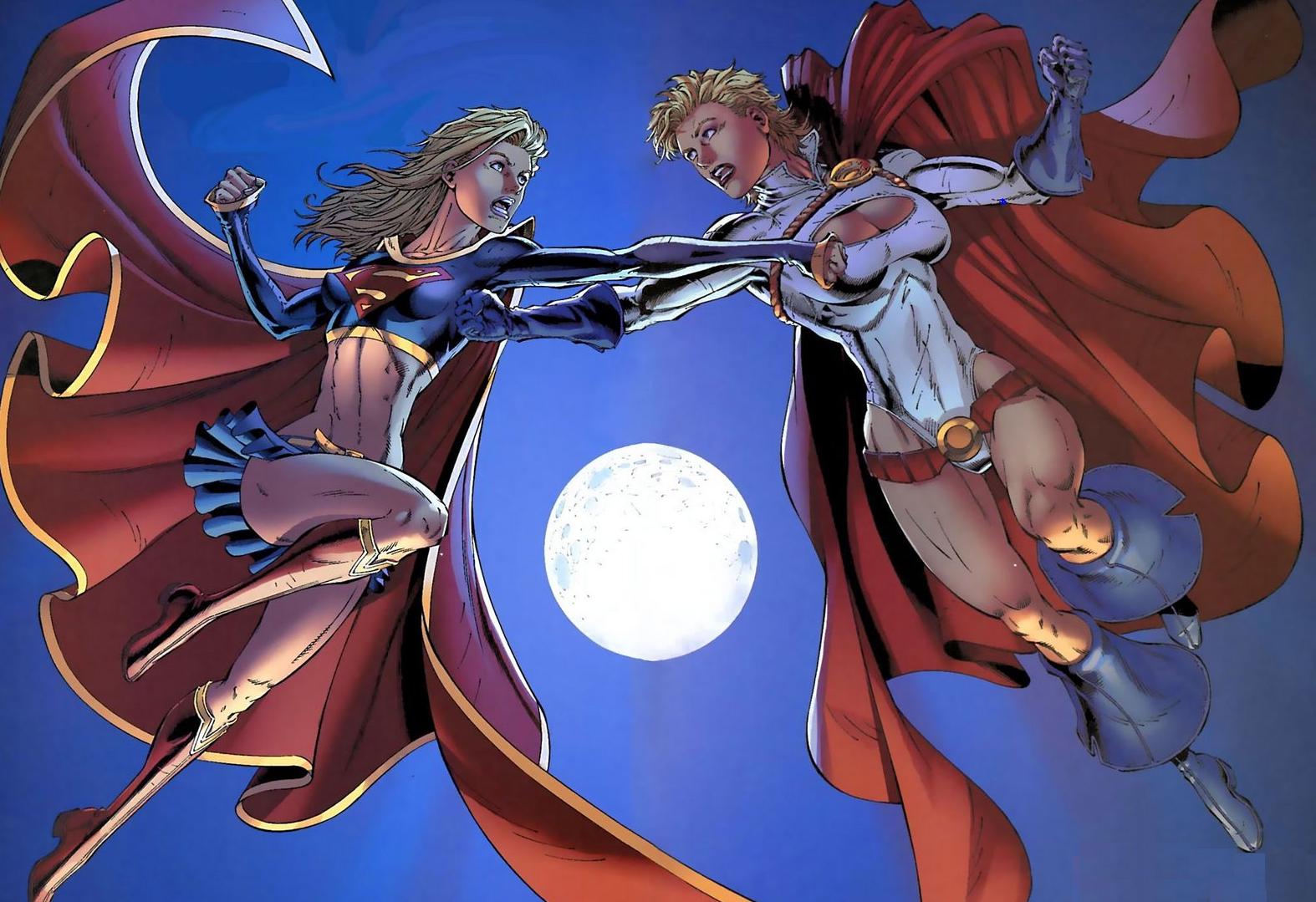 181791 Hintergrundbild herunterladen comics, powergirl vs super mädchen, powergirl, super mädchen - Bildschirmschoner und Bilder kostenlos