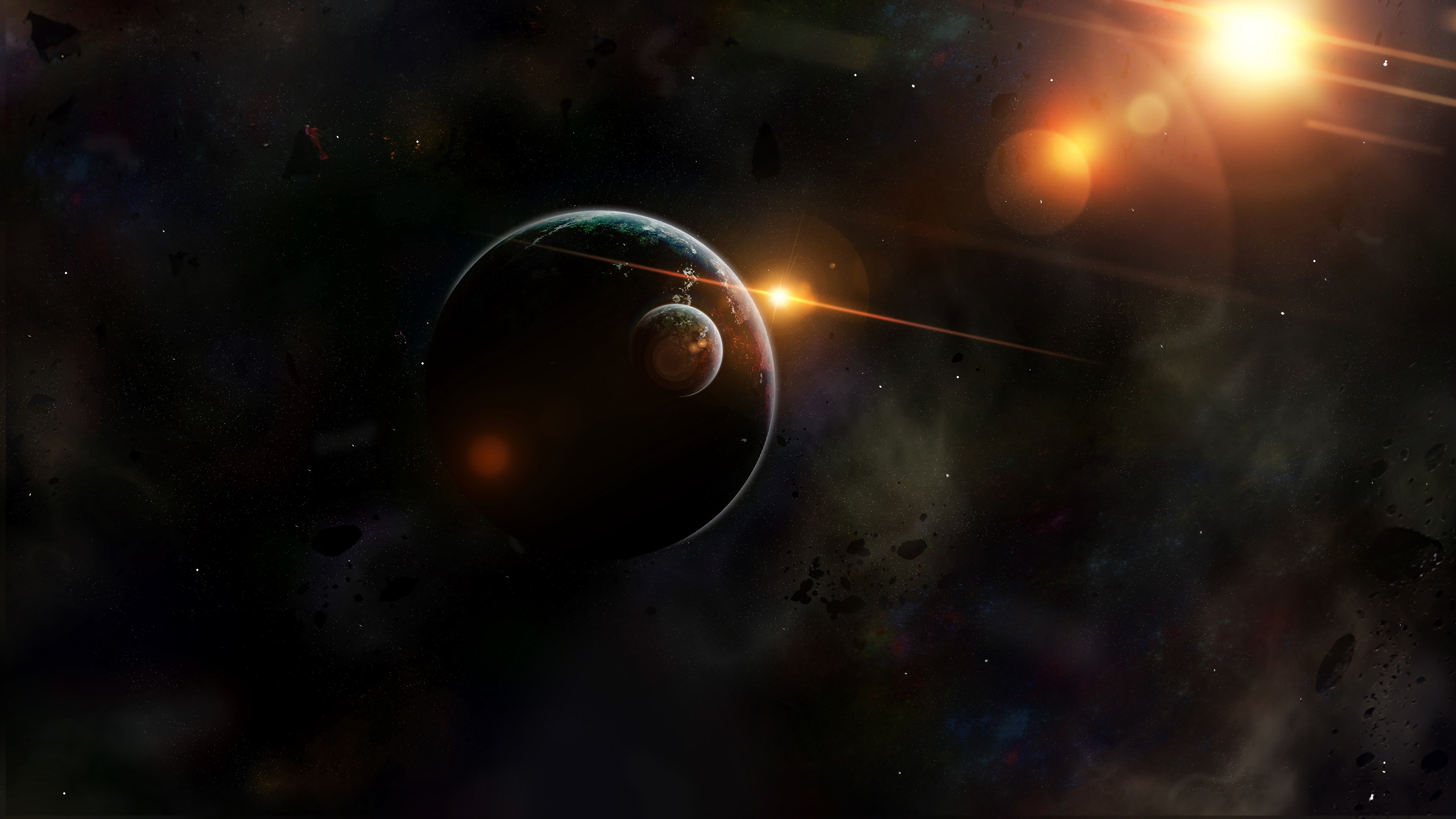 Free download wallpaper Glare, Shining, Flash, Universe, Planets on your PC desktop