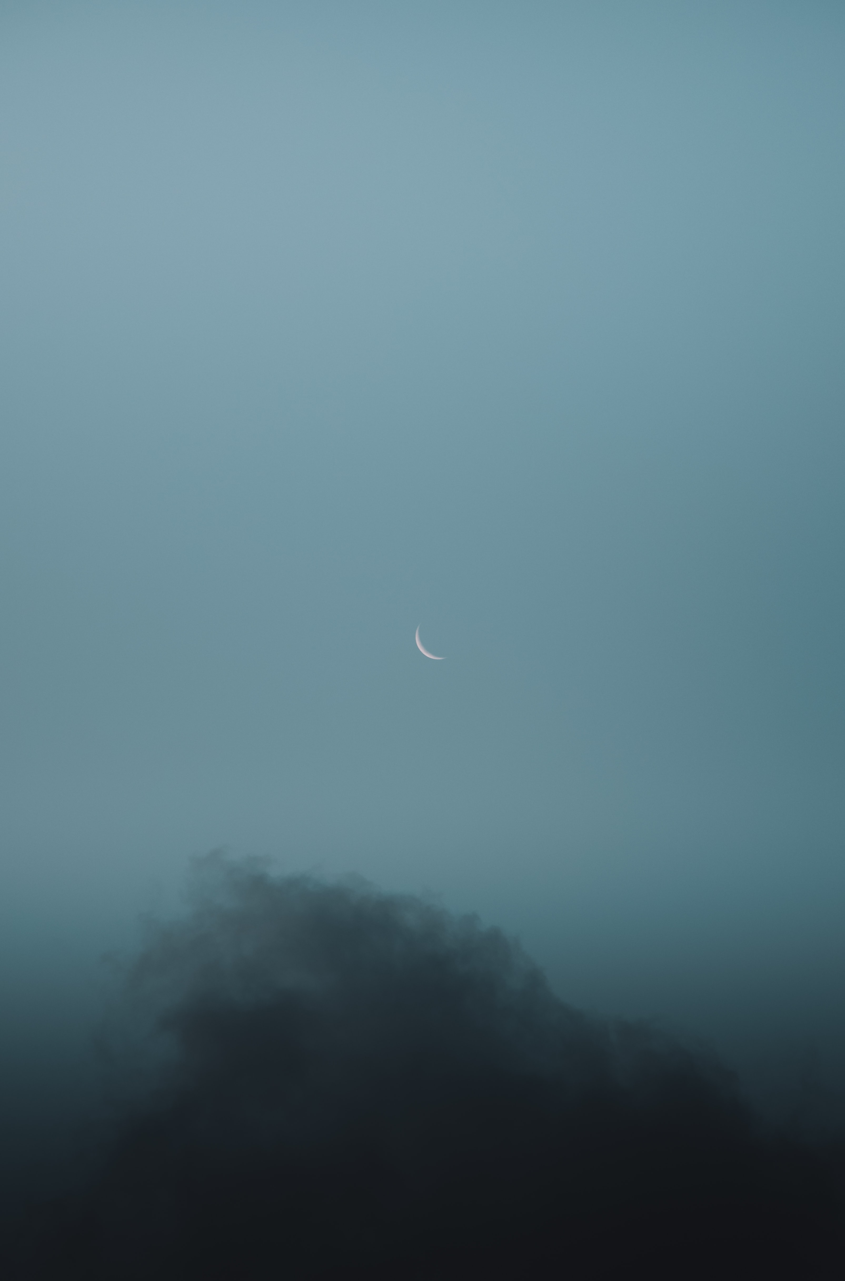 cloud, nature, moon, sky, grey Full HD
