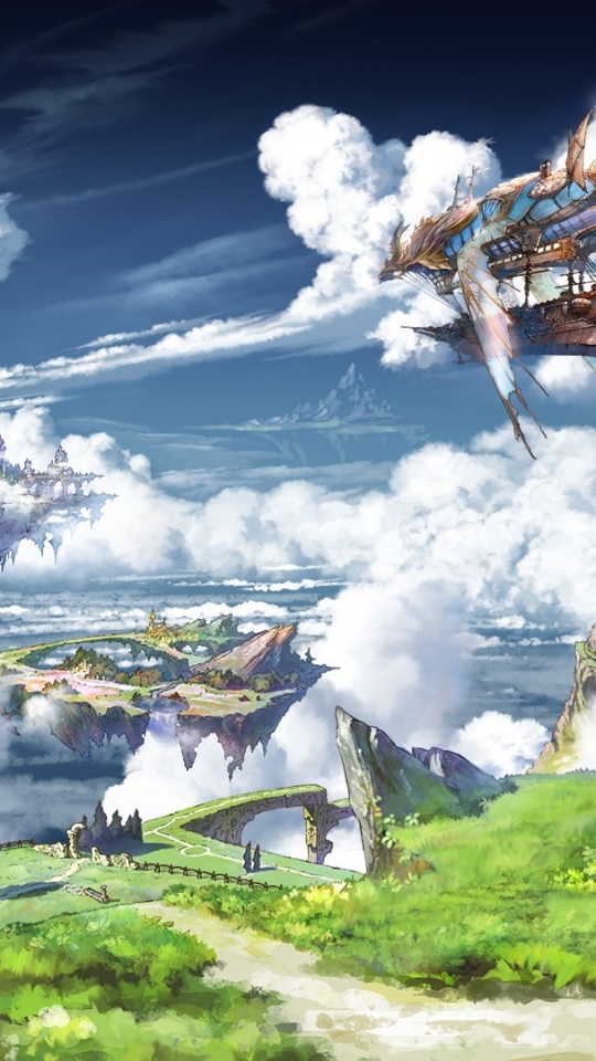 Download mobile wallpaper Anime, Sky, Cloud, Floating Island, Granblue Fantasy for free.