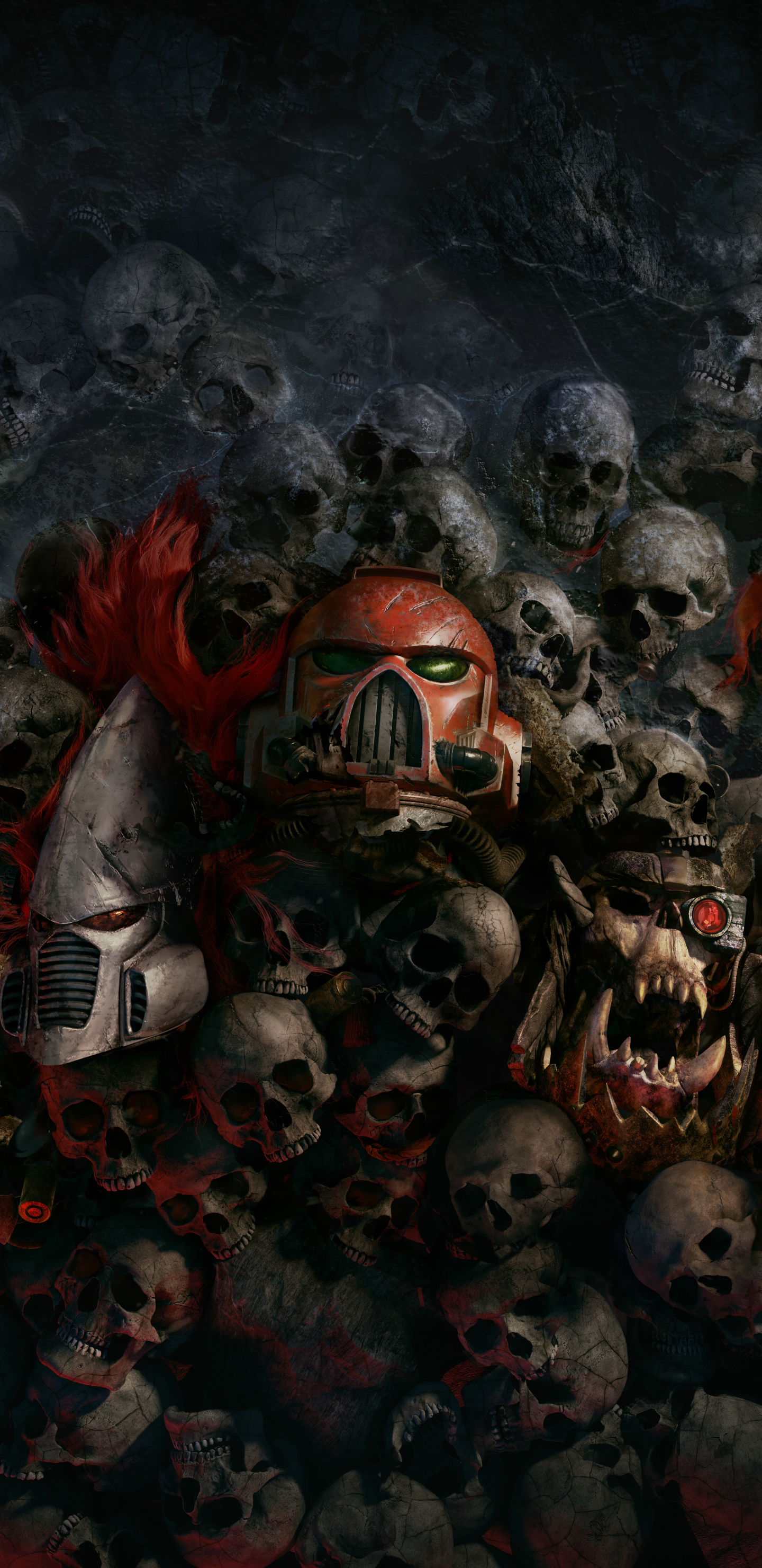 1138991 descargar fondo de pantalla cráneo, videojuego, warhammer 40 000: dawn of war iii, cráneos, oscuro, martillo de guerra: protectores de pantalla e imágenes gratis