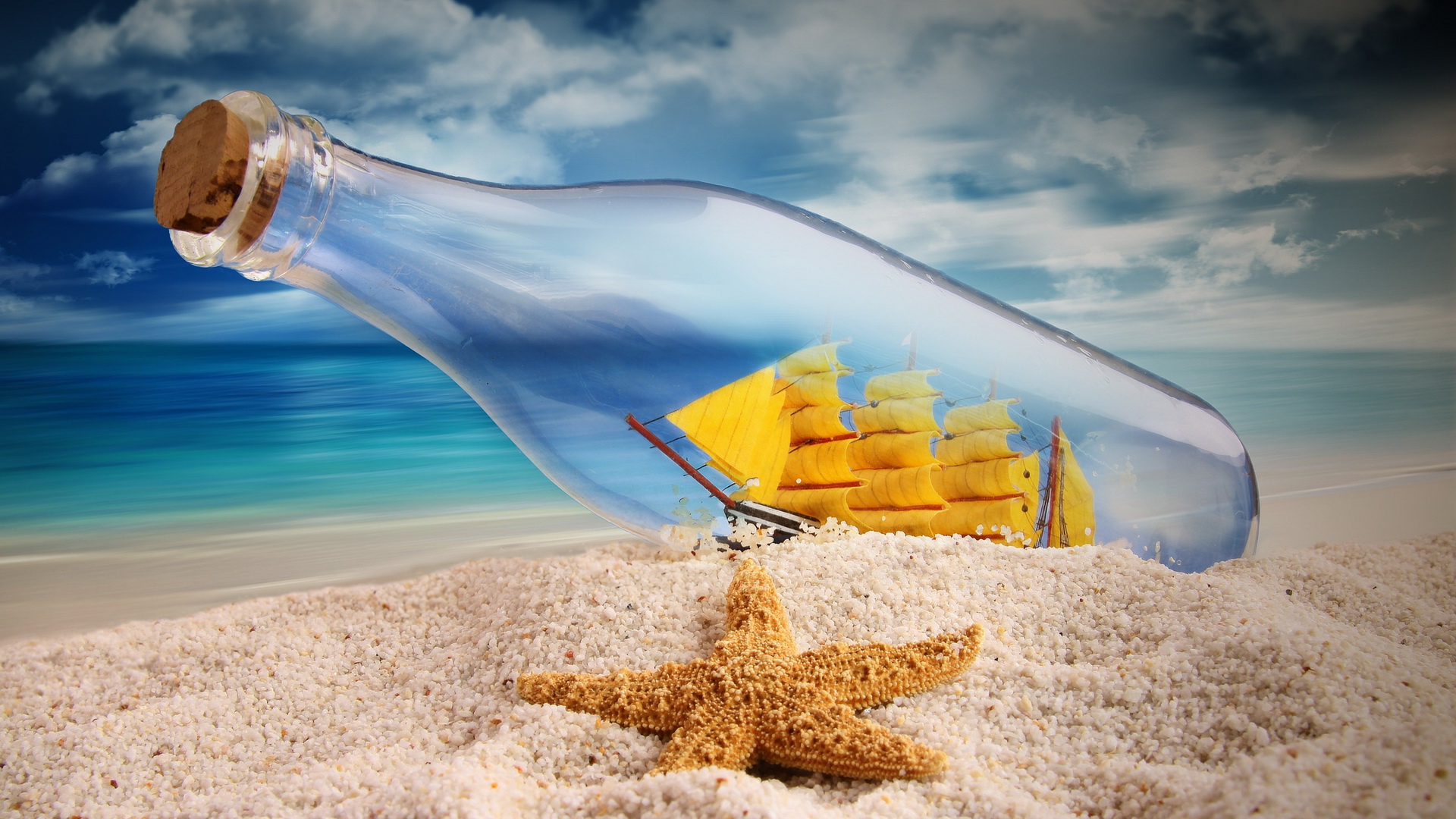 man made, ship in a bottle