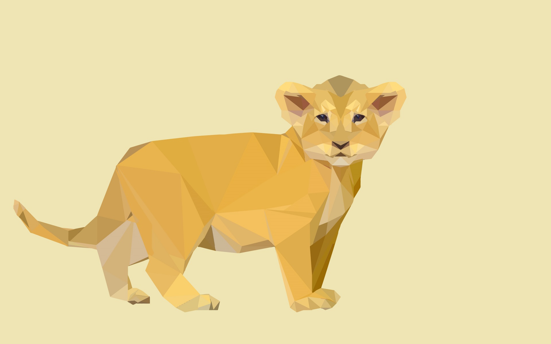 Free download wallpaper Abstract, Lion, Facets, Polygon, Low Poly, Minimalist, Baby Animal, Cub on your PC desktop