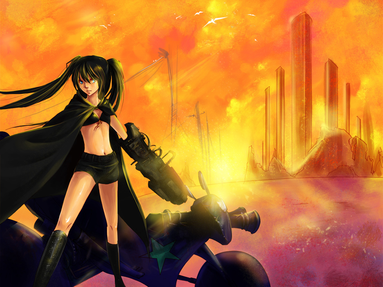 Download mobile wallpaper Anime, Black Rock Shooter for free.