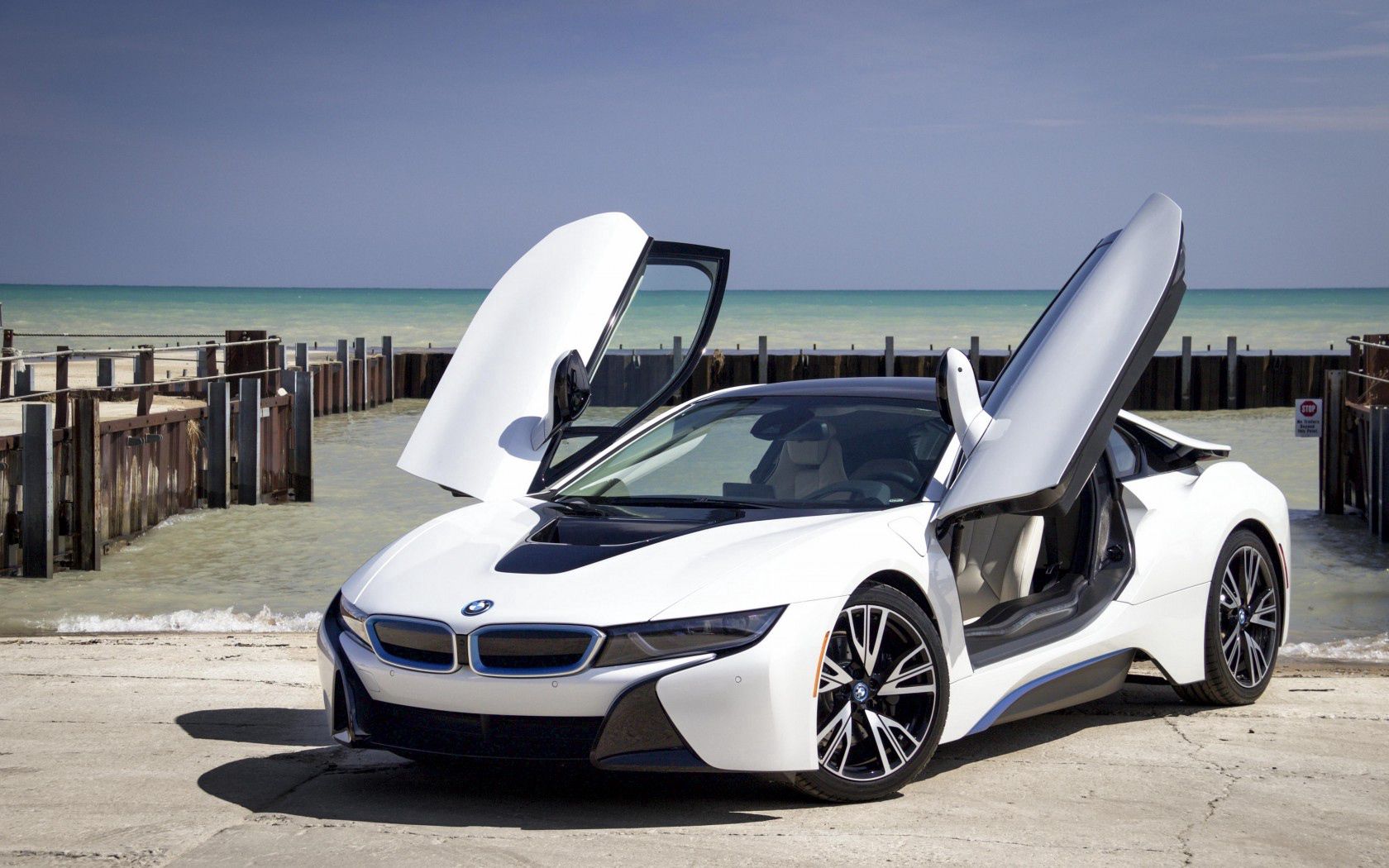 bmw i8, cars, white, side view