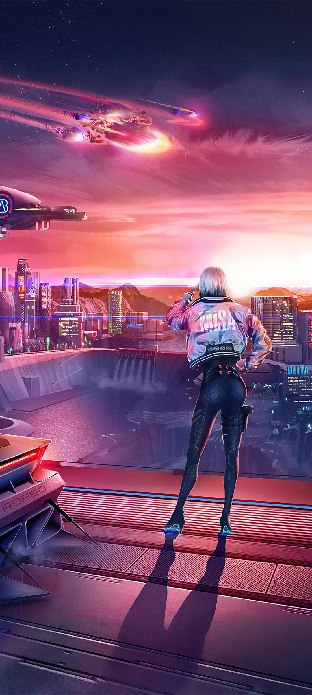 Download mobile wallpaper City, Cyberpunk, Sci Fi, Futuristic for free.