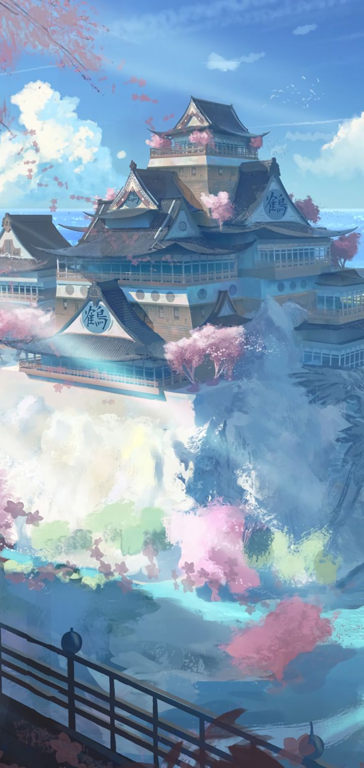 Download mobile wallpaper Anime, Original, Castle for free.
