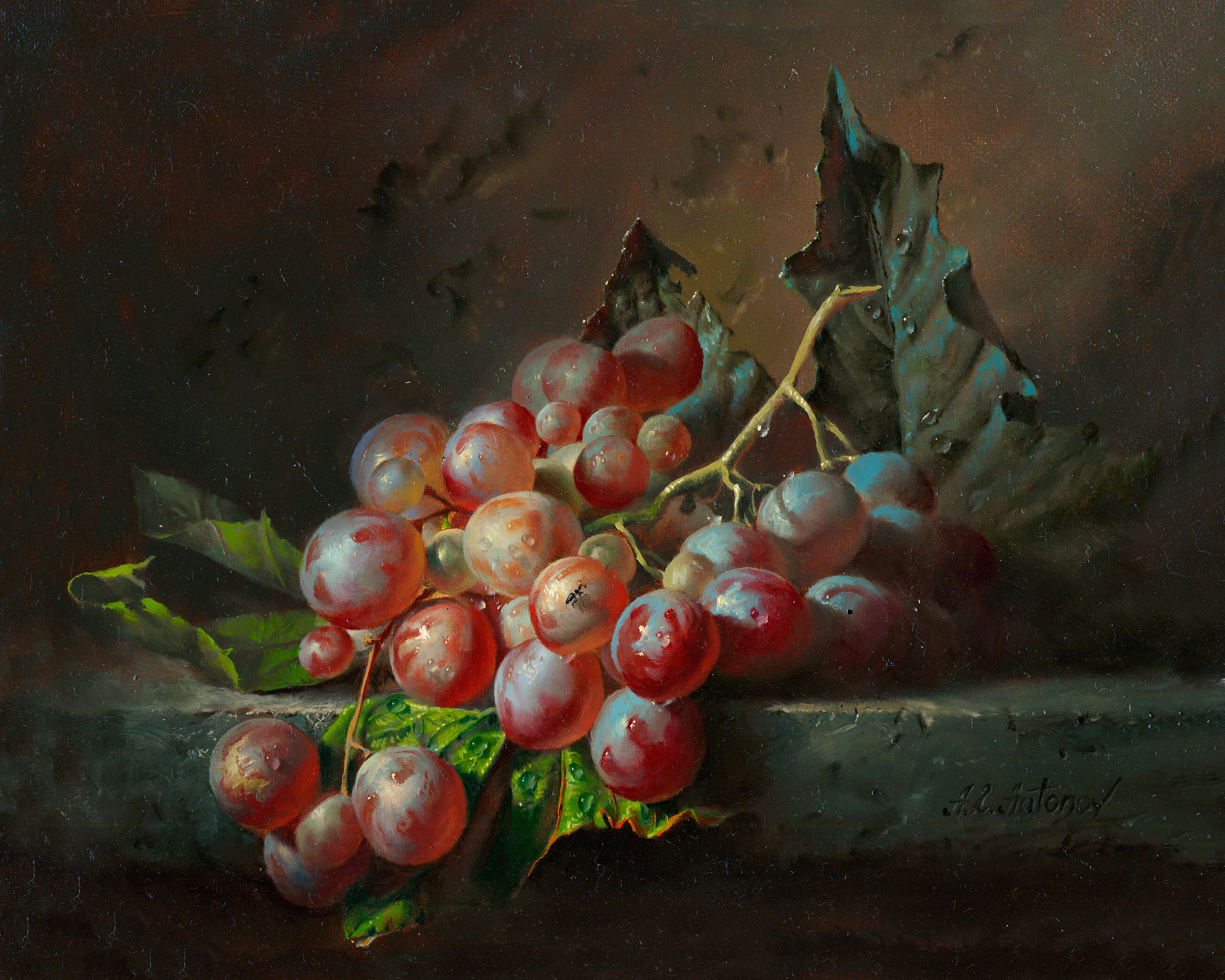 Download mobile wallpaper Grapes, Painting, Artistic for free.