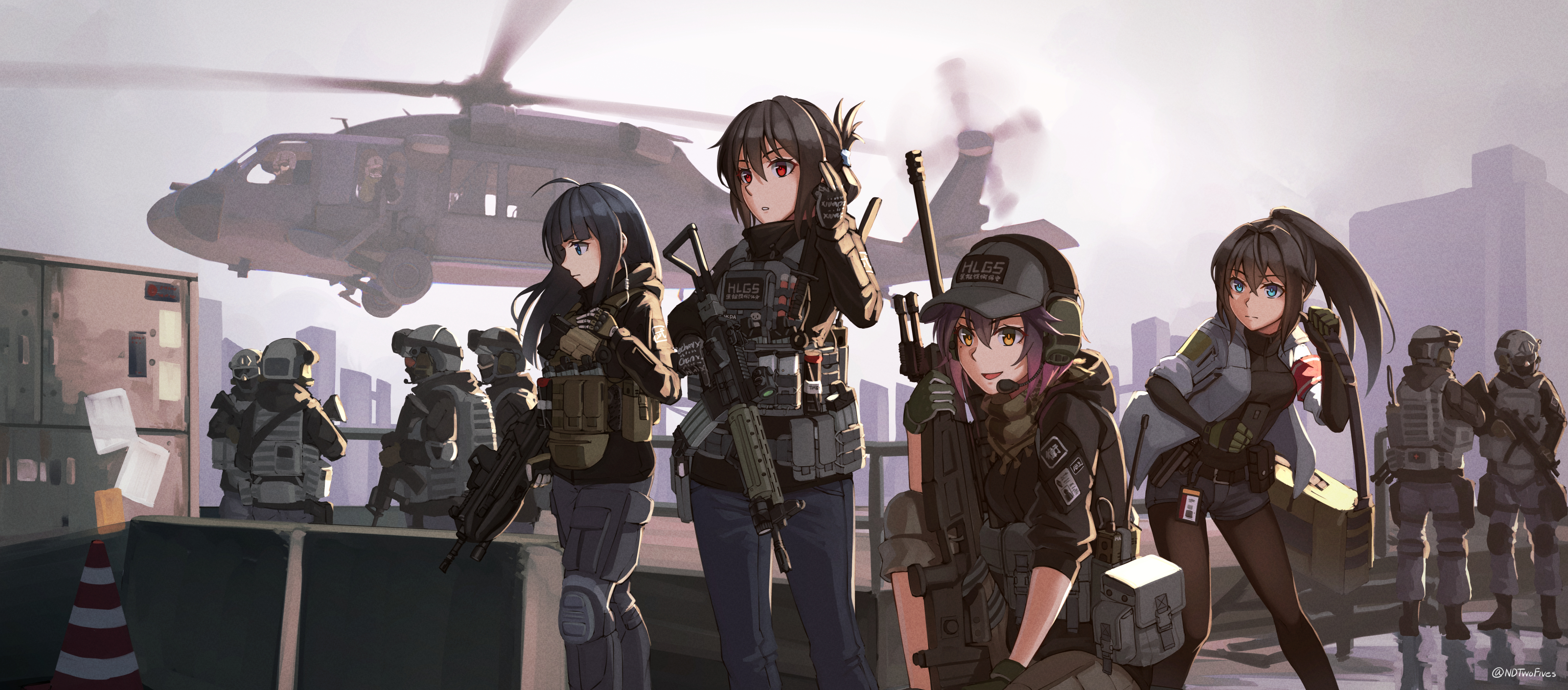 Free download wallpaper Anime, Military, Gun on your PC desktop