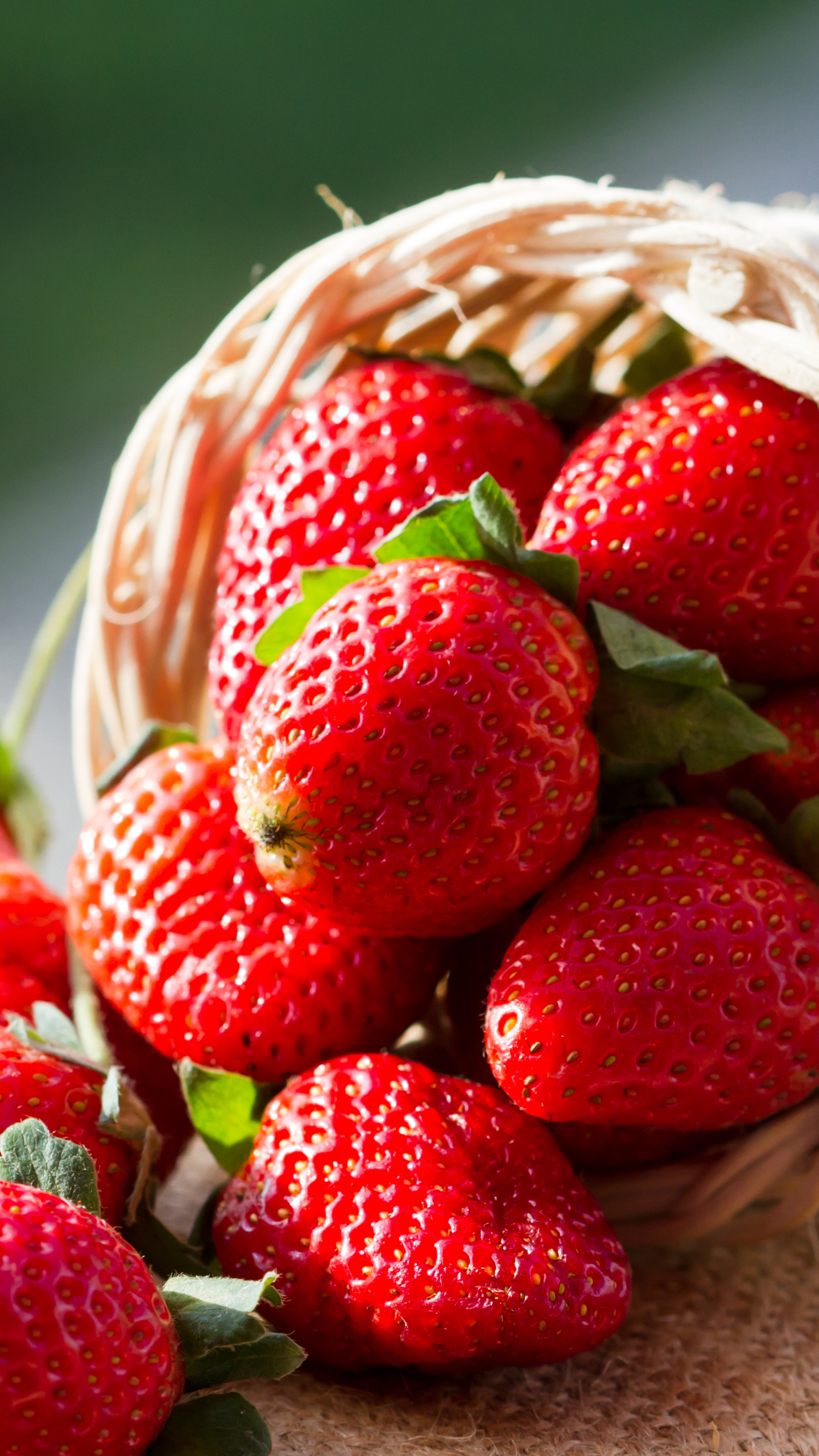 Download mobile wallpaper Fruits, Food, Strawberry, Berry, Fruit, Basket for free.