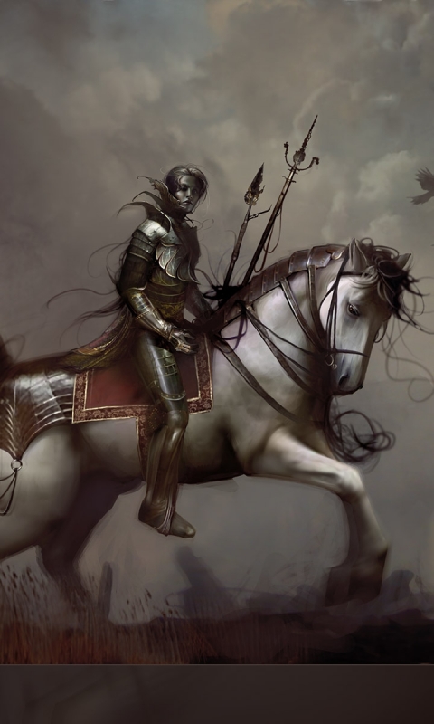 Download mobile wallpaper Fantasy, Warrior, Horse for free.