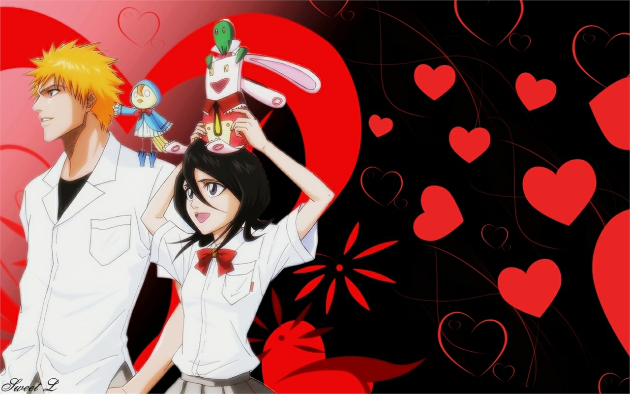 Laden Sie das Bleach, Rukia Kuchiki, Animes, Ichigo Kurosaki-Bild kostenlos auf Ihren PC-Desktop herunter