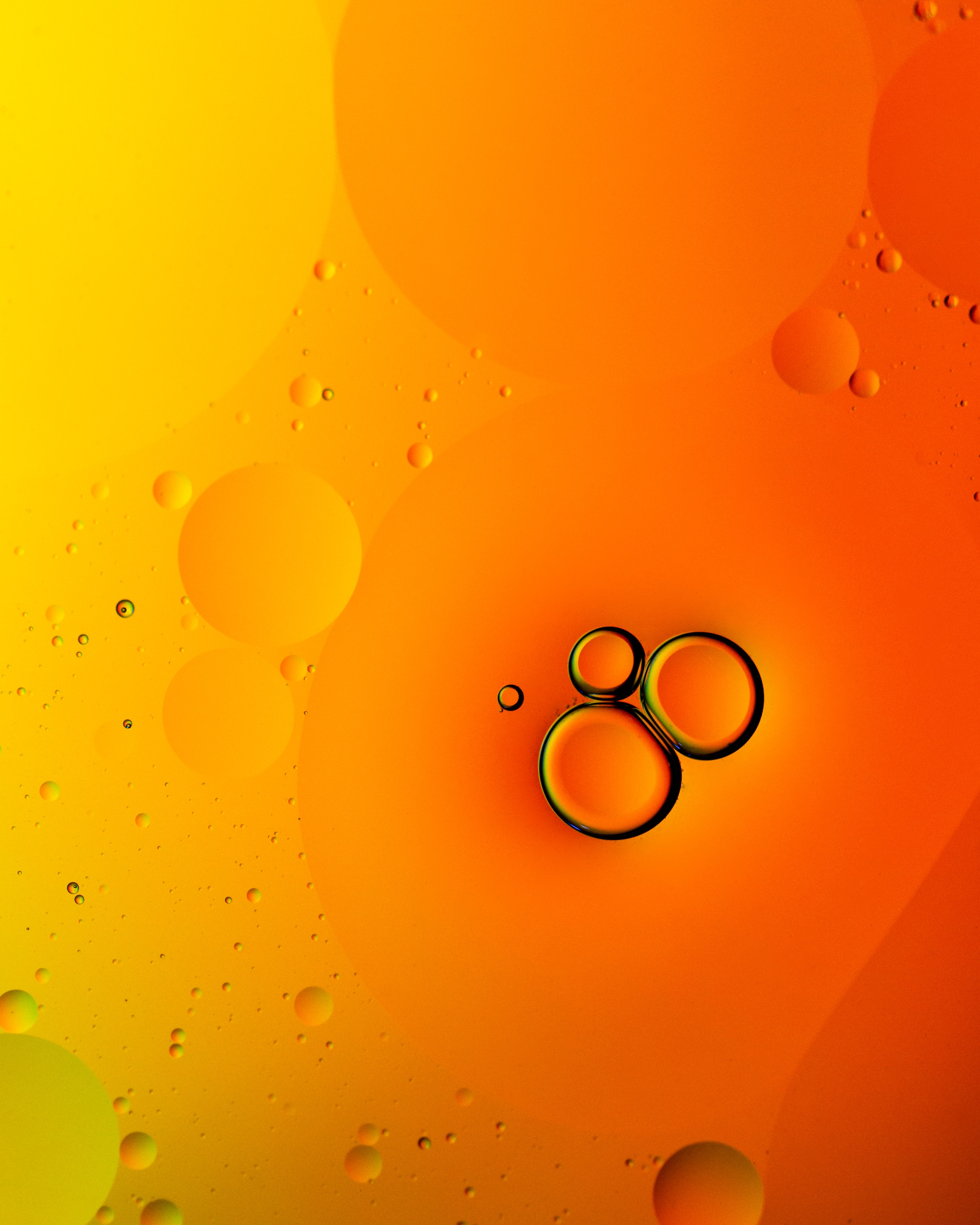 107293 скачать обои яркий, оранжевый, жидкость, макро, пузыри, оранжевые - заставки и картинки бесплатно