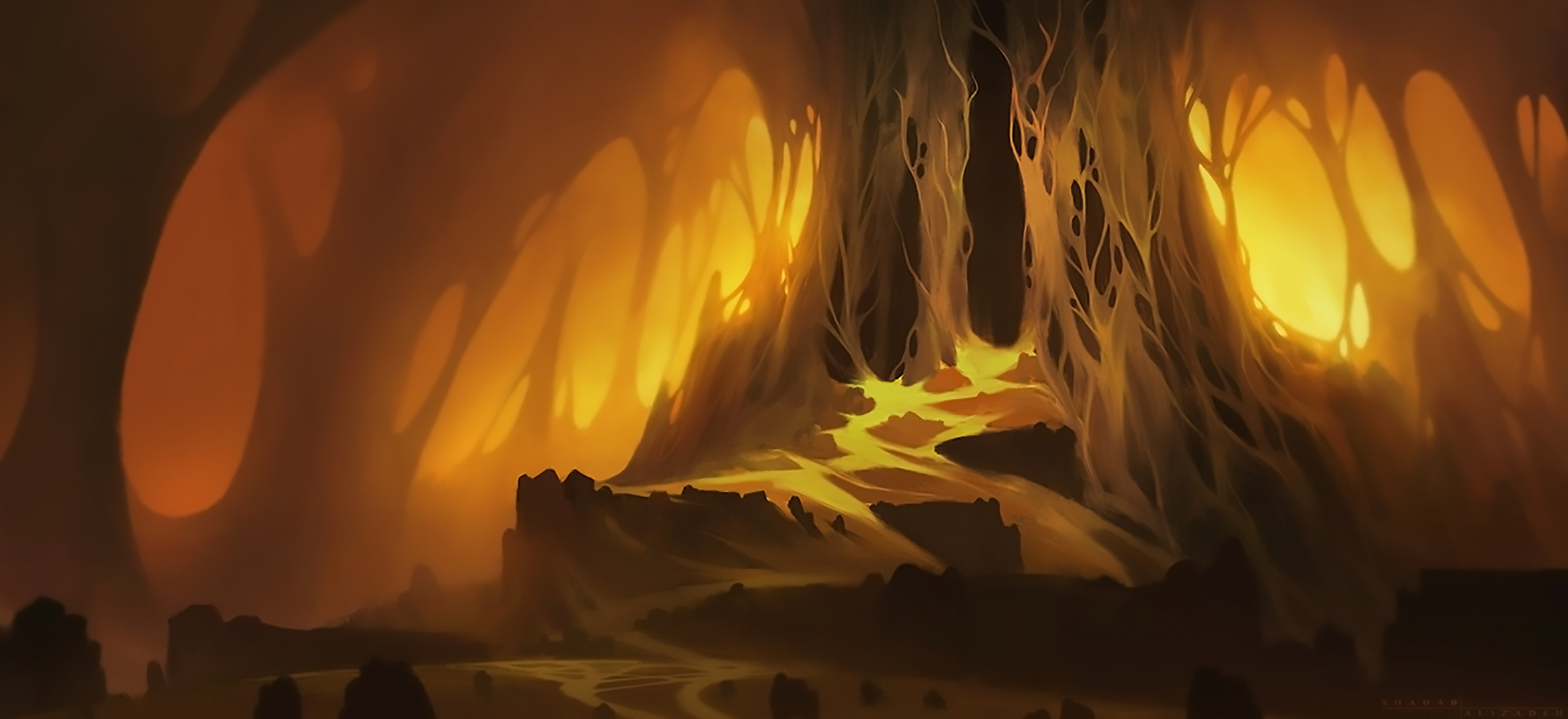 Free download wallpaper Fantasy, Dark, Cave on your PC desktop