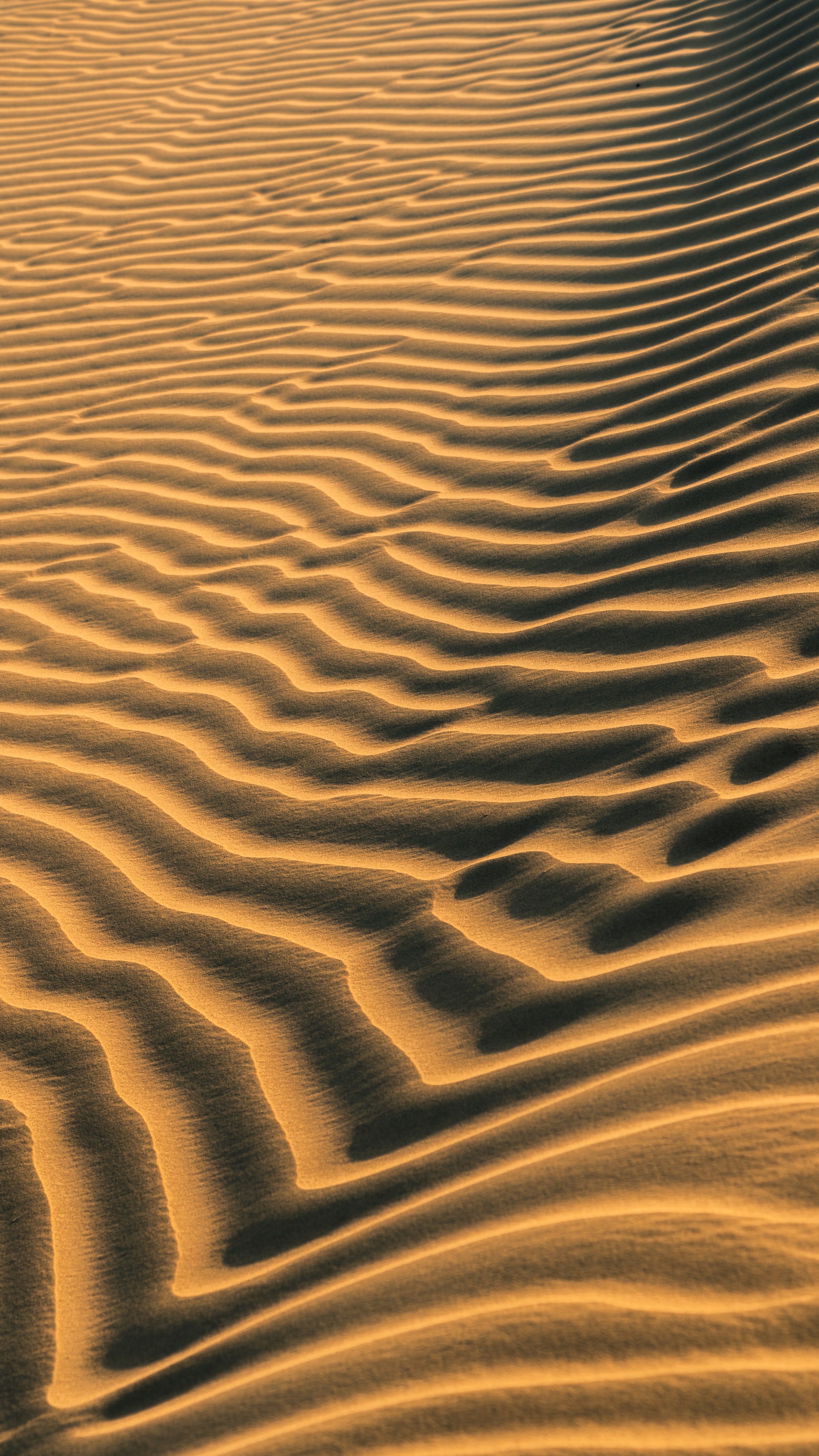 Скачать картинку Следы, Волны, Песок, Пустыня, Текстуры в телефон бесплатно.