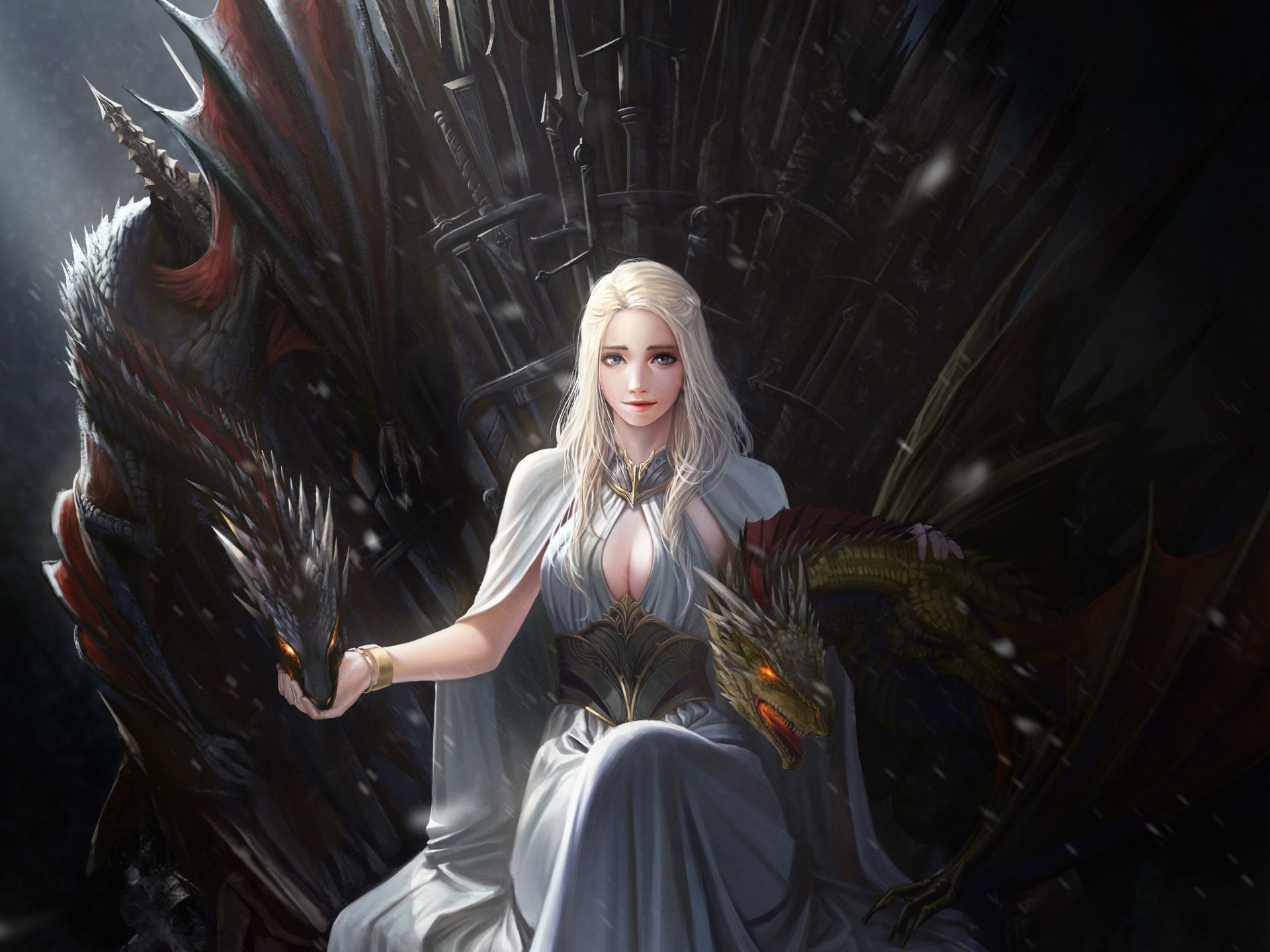 Laden Sie das Fantasie, Blaue Augen, Blondinen, Fernsehserien, Game Of Thrones: Das Lied Von Eis Und Feuer, Daenerys Targaryen-Bild kostenlos auf Ihren PC-Desktop herunter