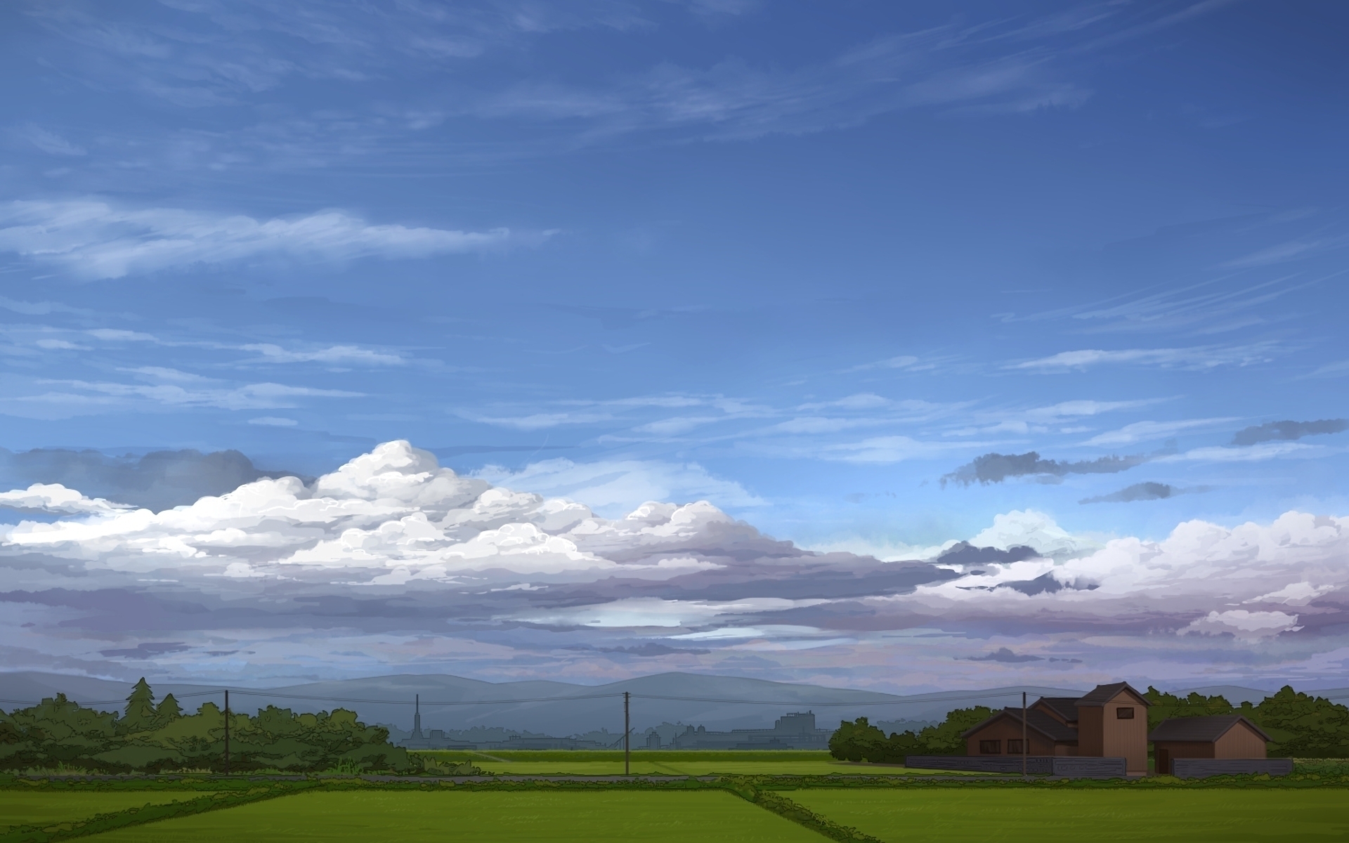Handy-Wallpaper Landschaft, Clouds, Felder, Bilder kostenlos herunterladen.